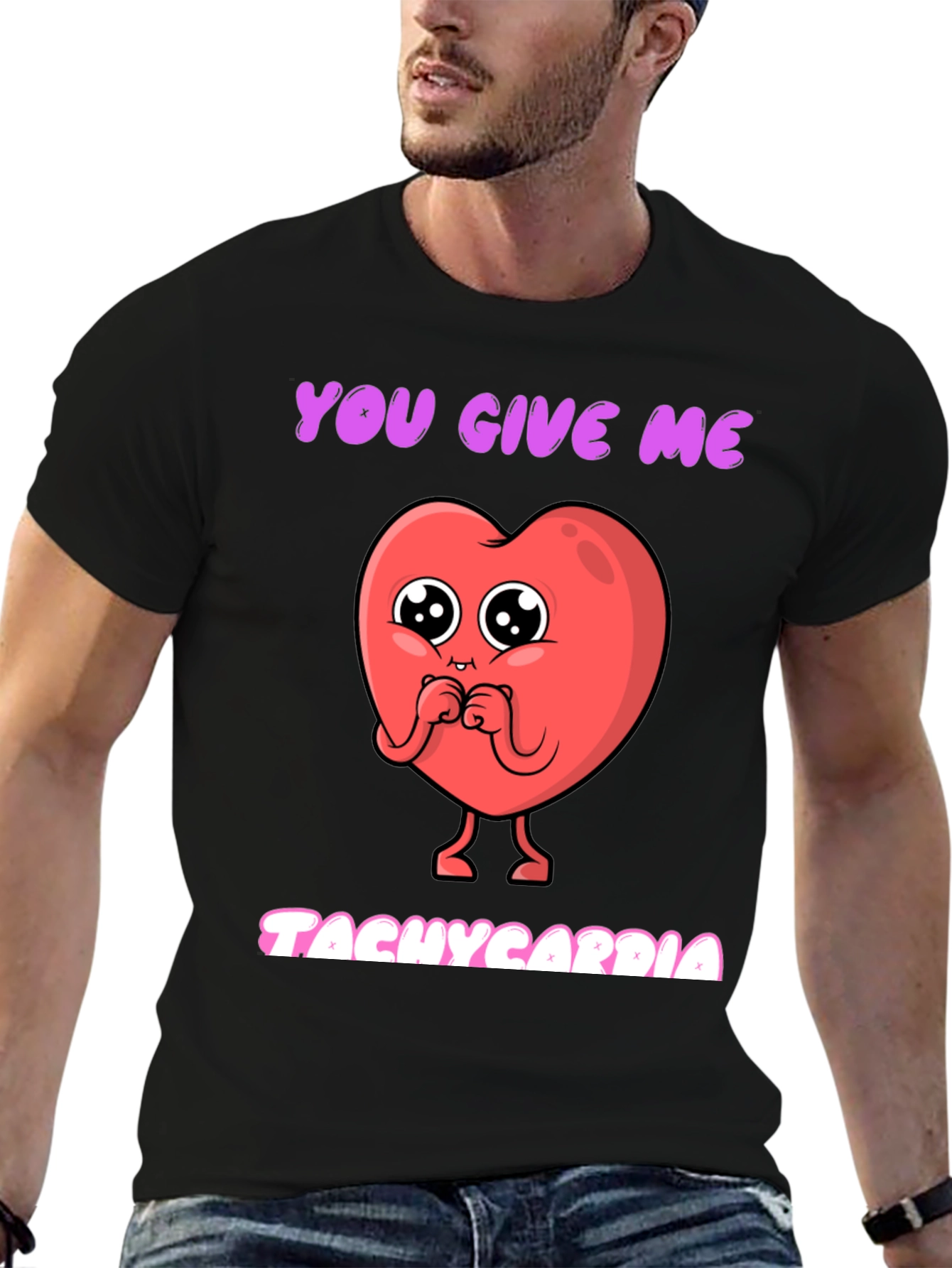 Tachycardia Heart Graphic Tee - Novelty Valentines Gift