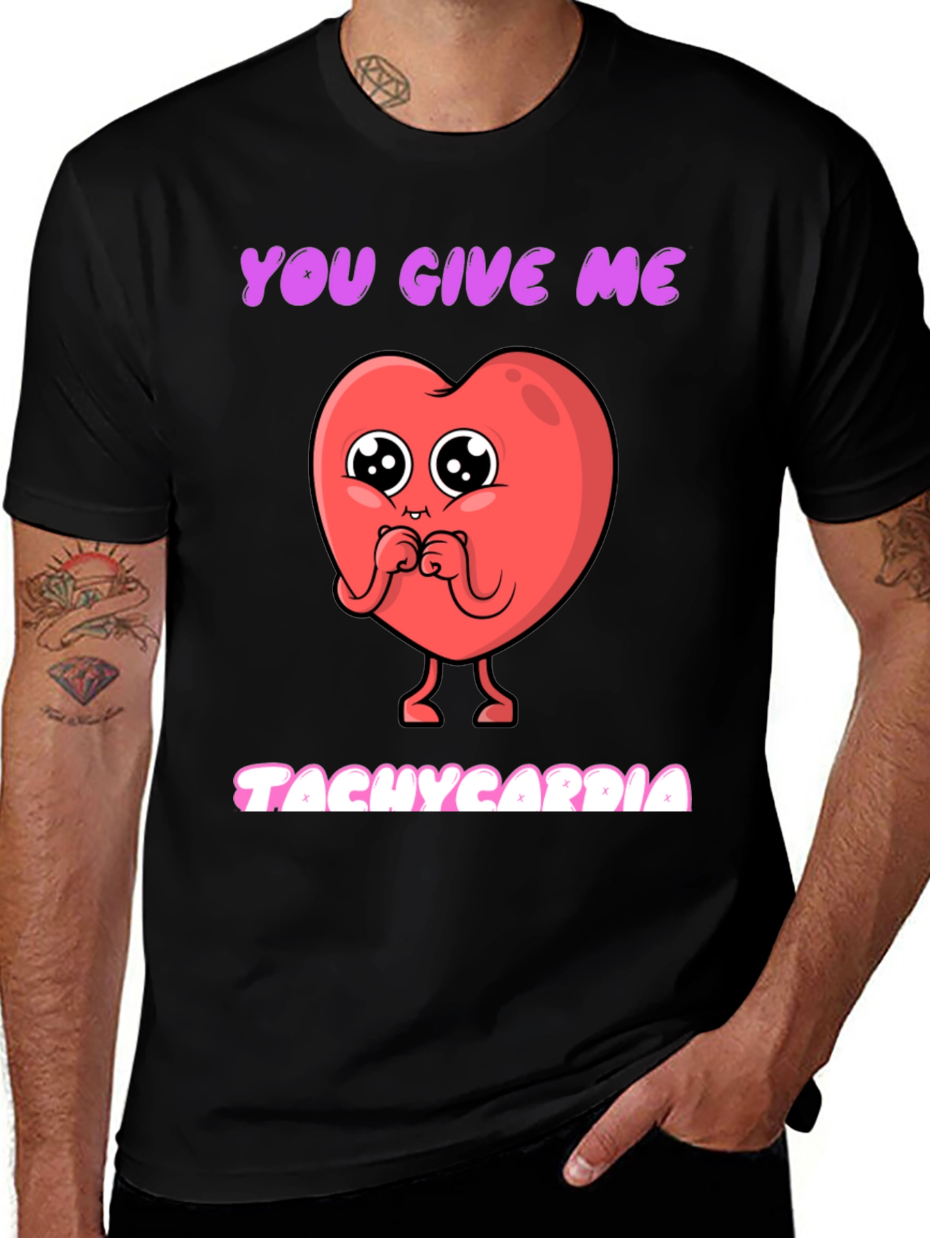 Tachycardia Heart Graphic Tee - Novelty Valentines Gift