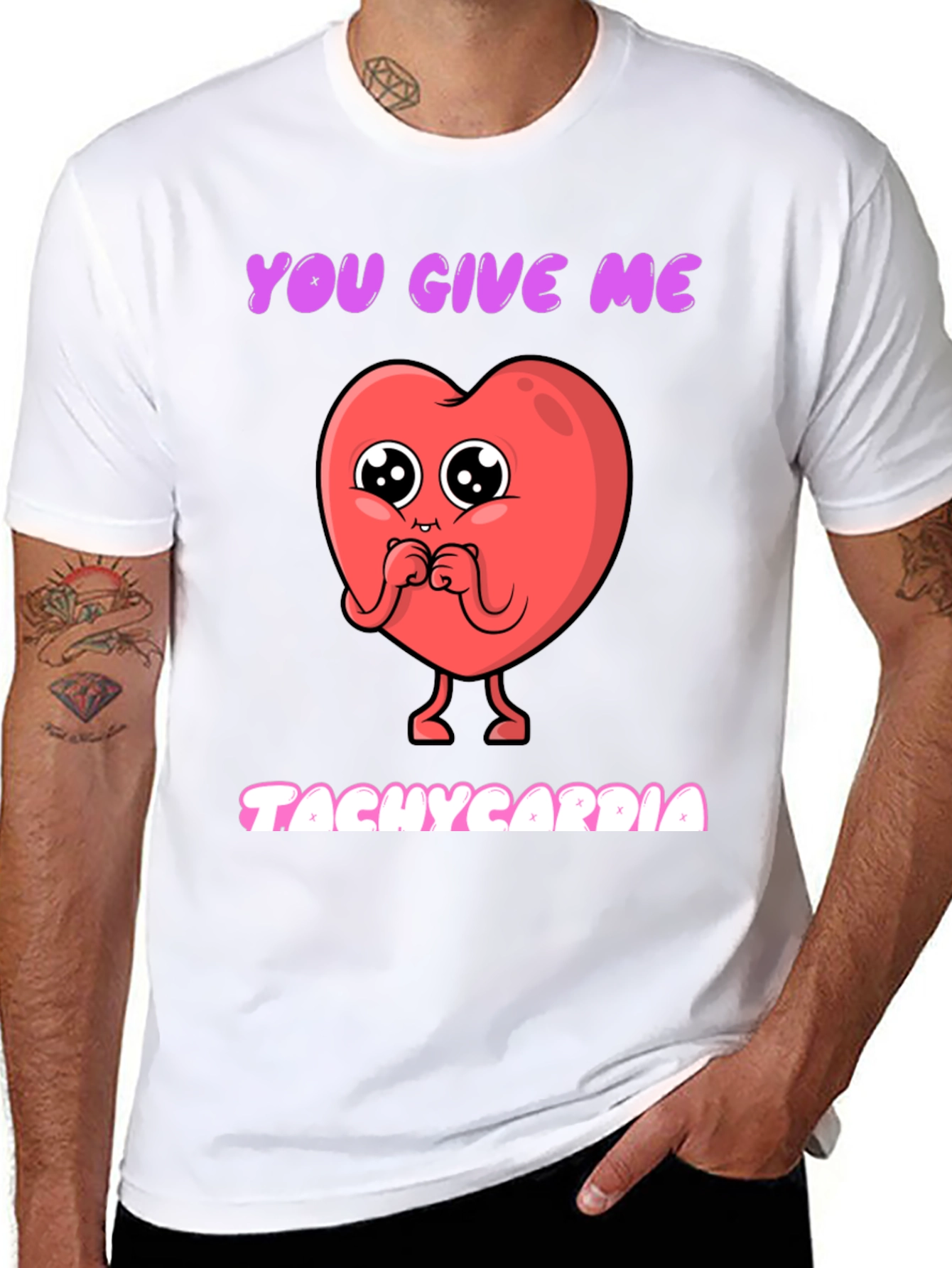 Tachycardia Heart Graphic Tee - Novelty Valentines Gift