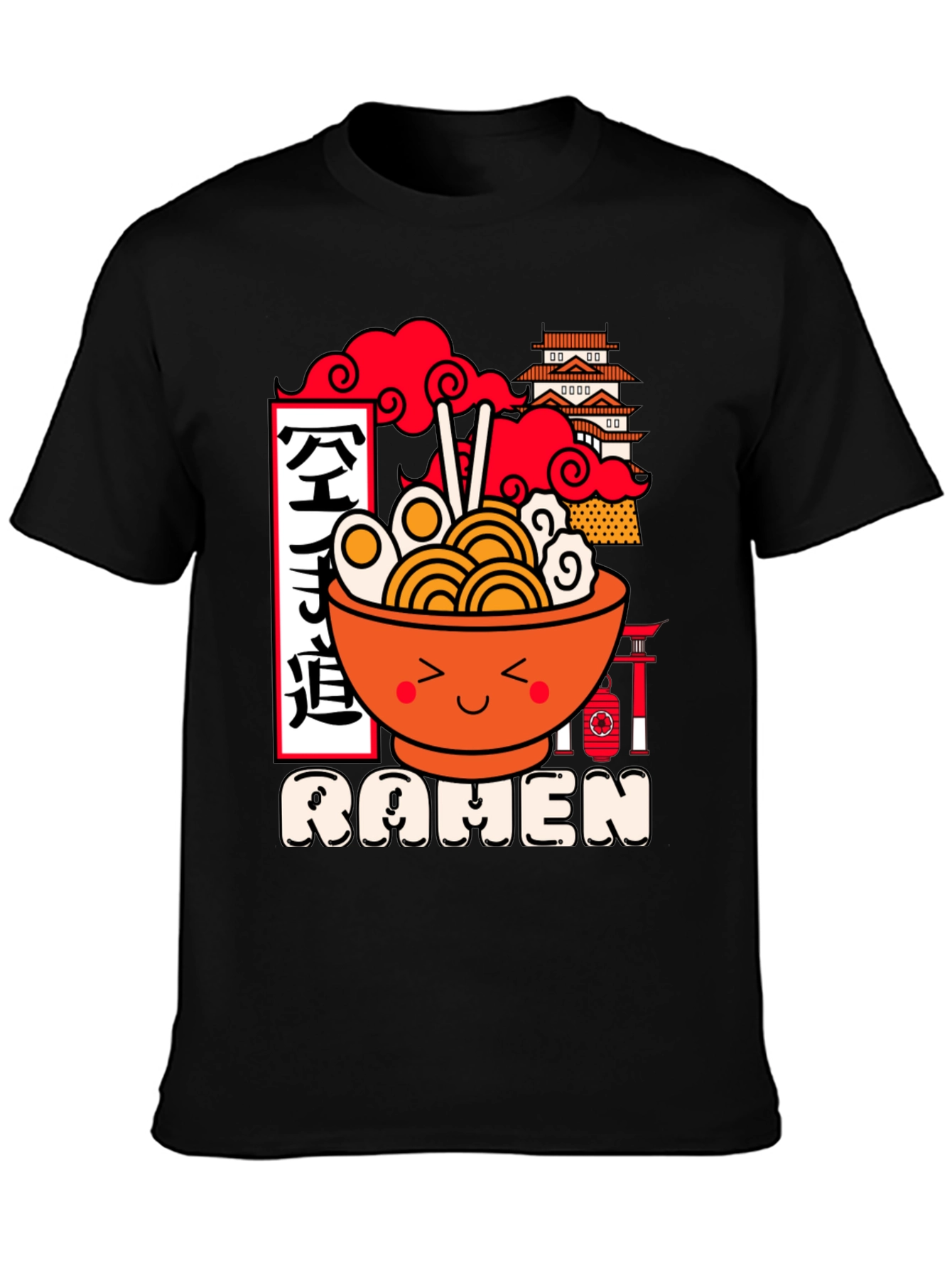 Kawaii Ramen Graphic Tee - Unisex Black T-Shirt