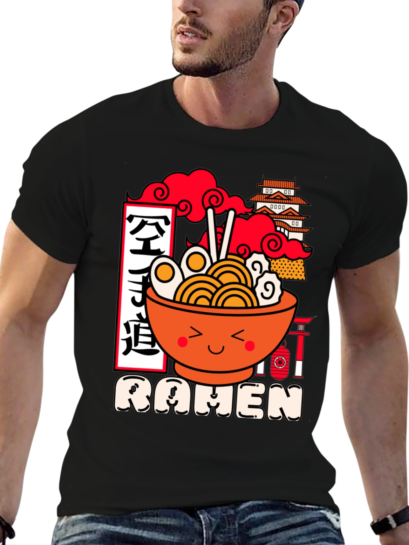 Kawaii Ramen Graphic Tee - Unisex Black T-Shirt