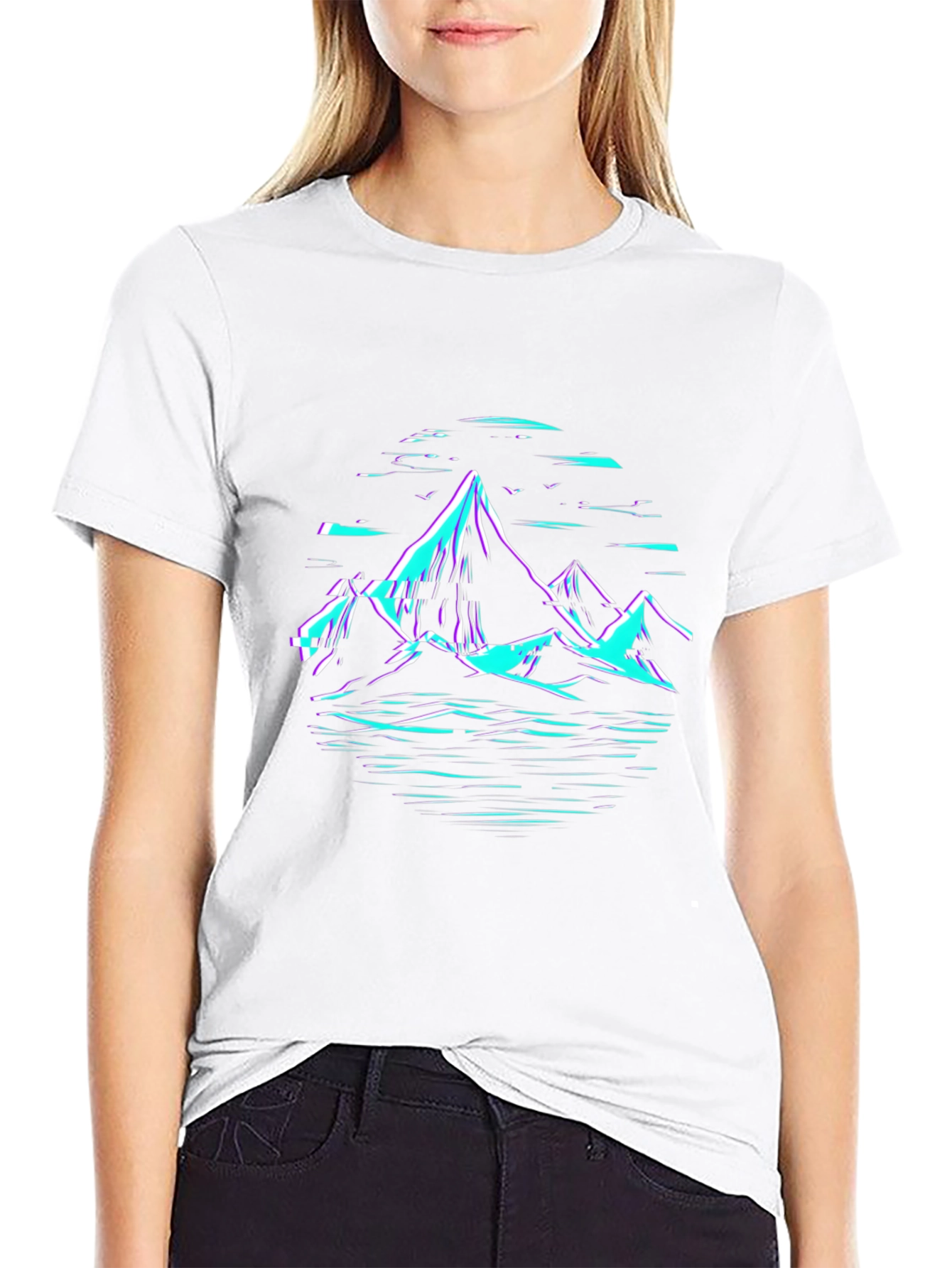 Mountainscape Graphic T-Shirt - Black