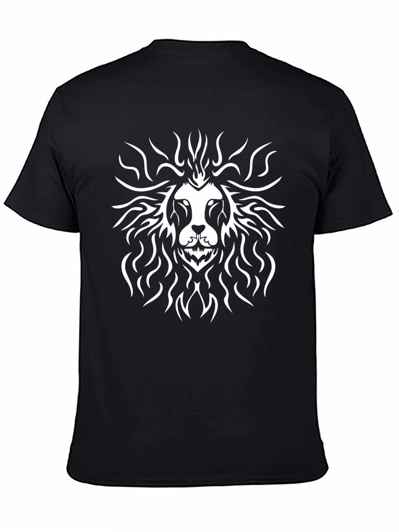 Lion Graphic Print Black T-Shirt