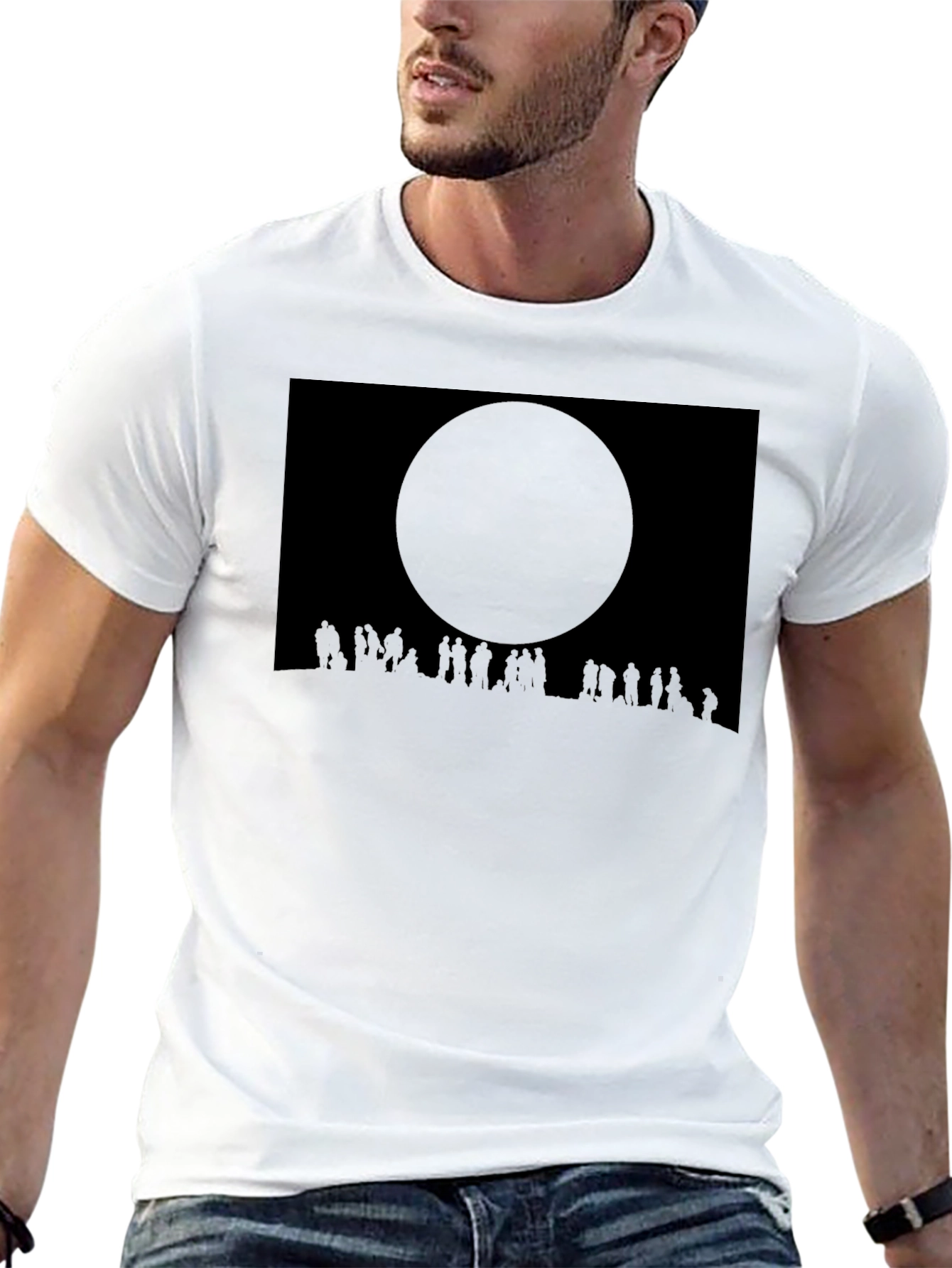 Eclipse Crowd Tee - Dark Sky Silhouette T-Shirt