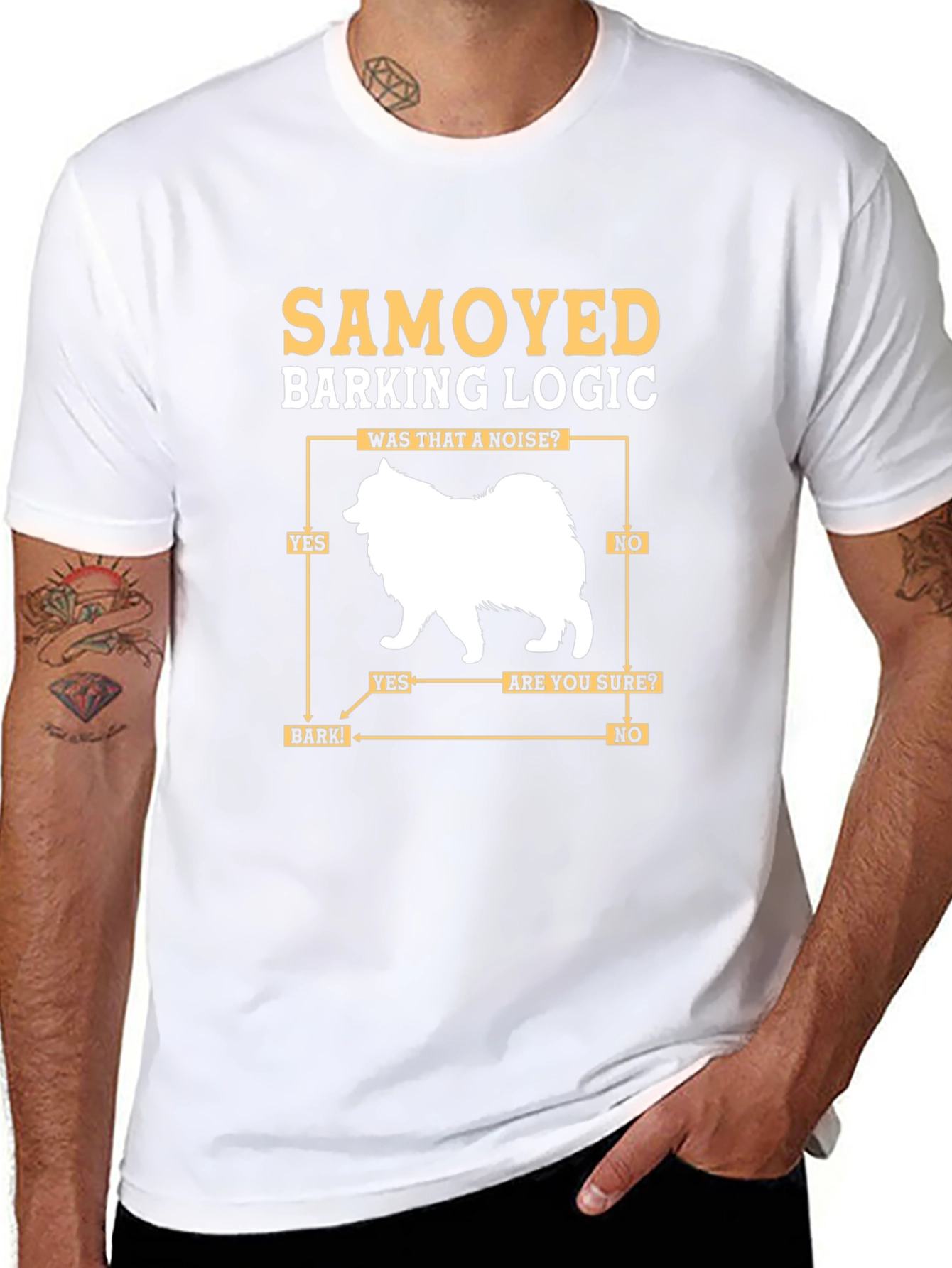 Samoyed Barking Logic Graphic Tee