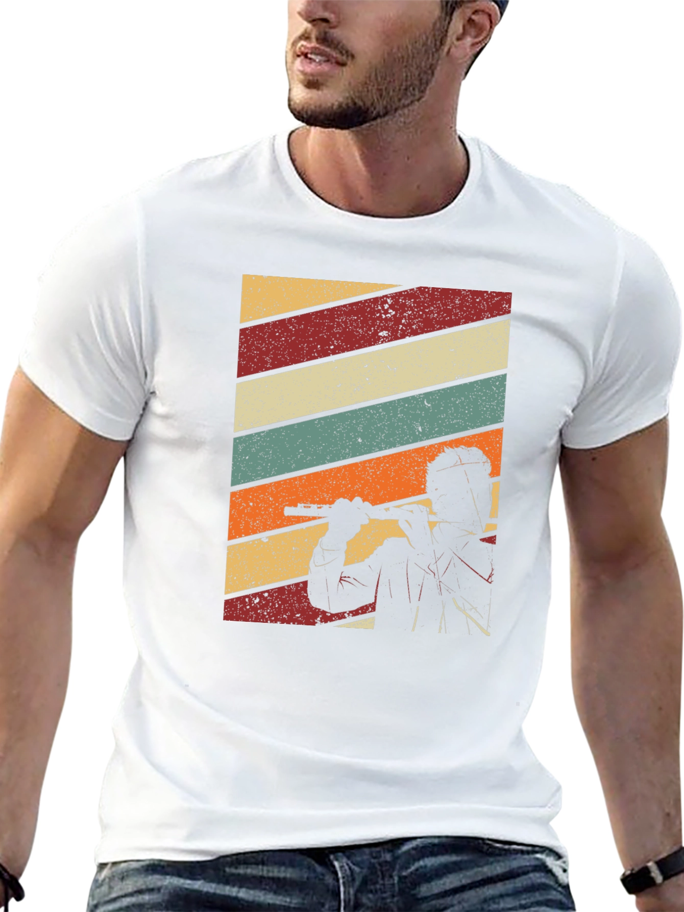 Retro Flute Player T-Shirt