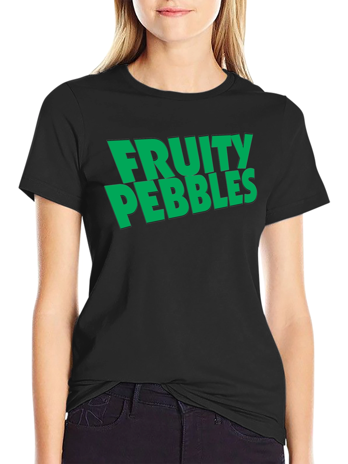 Fruity Pebbles Graphic Tee - Black Cotton T-Shirt