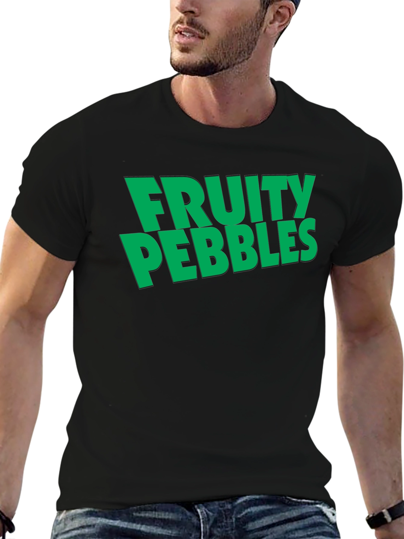 Fruity Pebbles Graphic Tee - Black Cotton T-Shirt