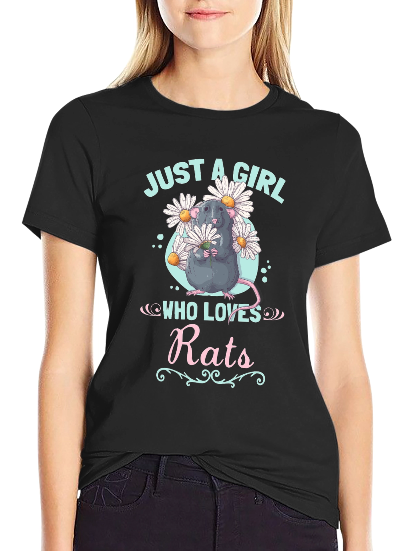 Just A Girl Who Loves Rats Graphic T-Shirt