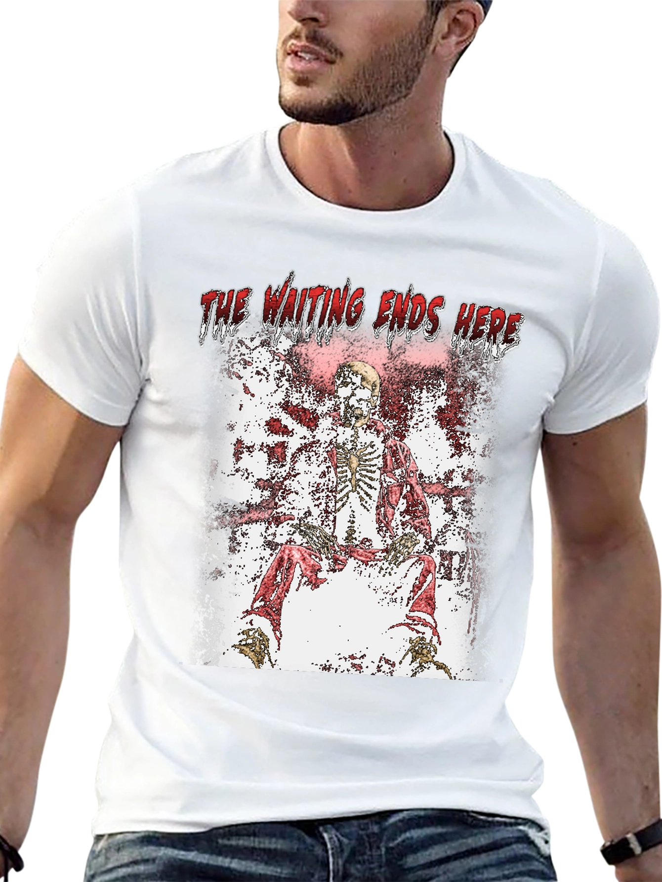 The Waiting Ends Here Skeleton Graphic T-Shirt
