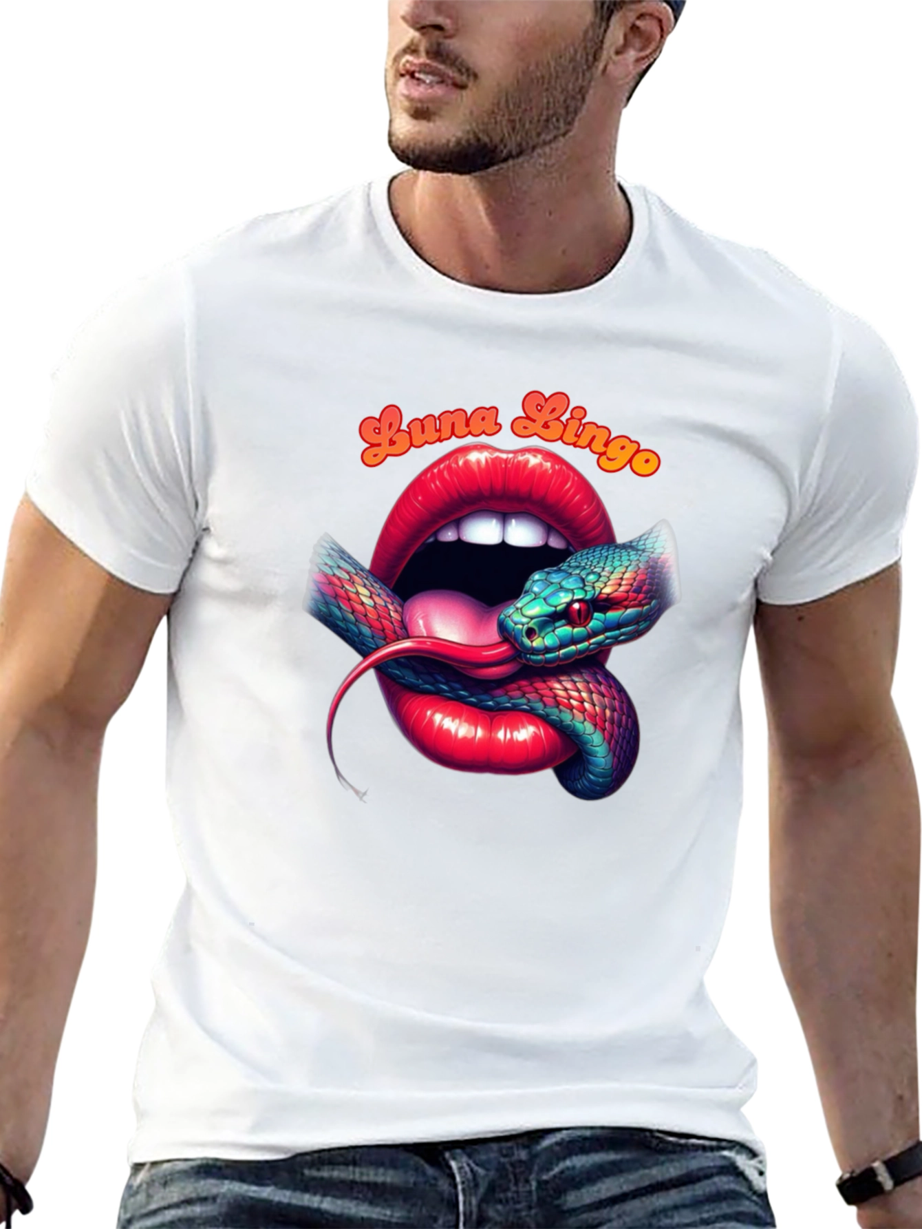 Luna Lingo Snake Lips Graphic Tee