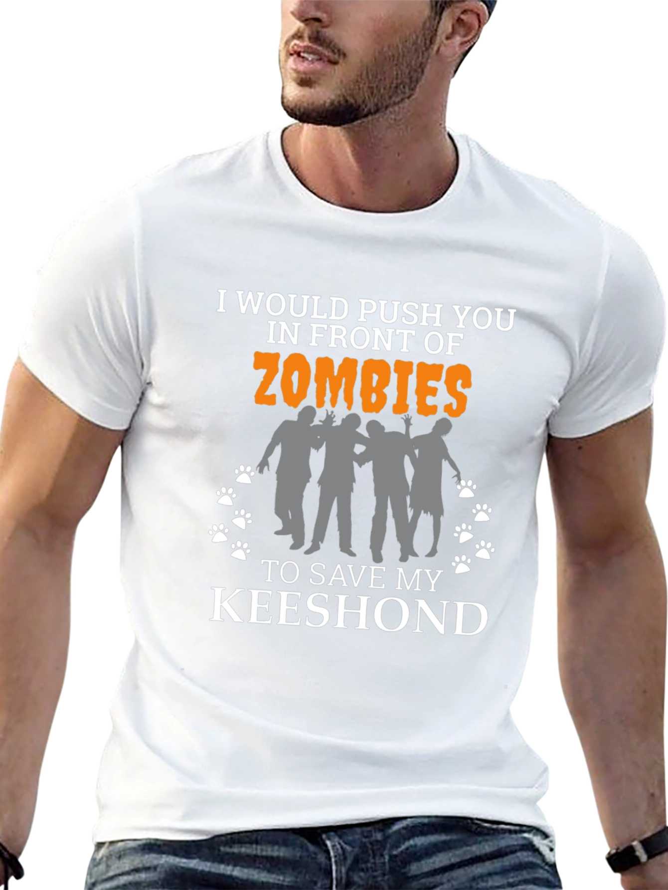 Zombie Keeshond T-Shirt - Funny Dog Lover Tee