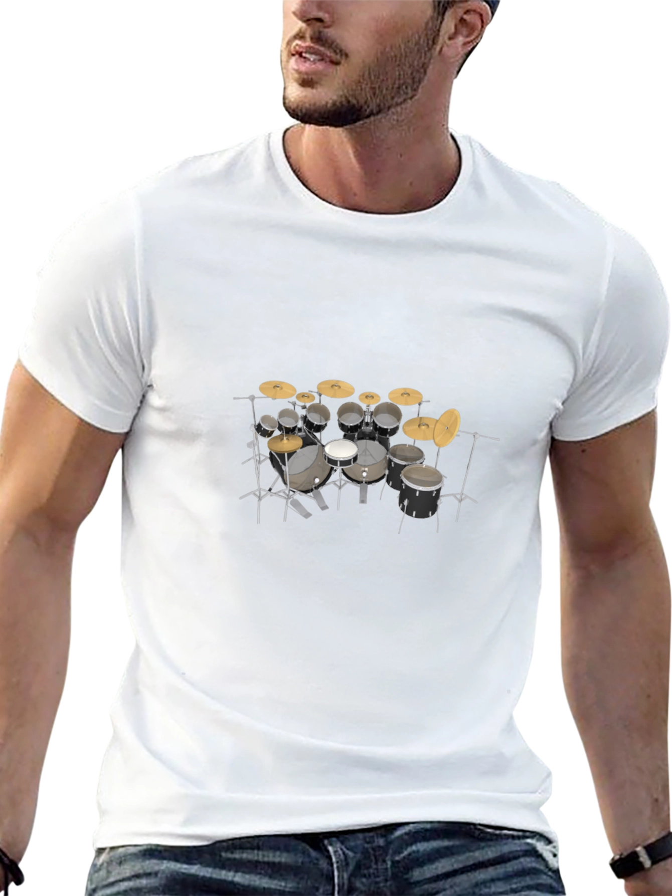 Drum Kit Graphic Tee - Musicians Black T-Shirt