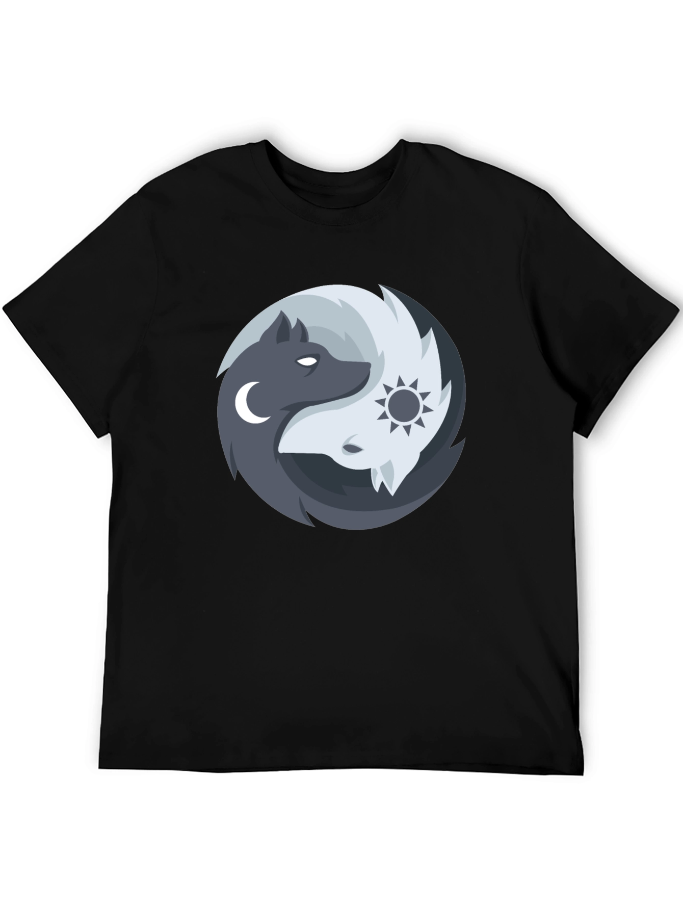 Yin Yang Wolves Graphic Tee - Balance & Harmony