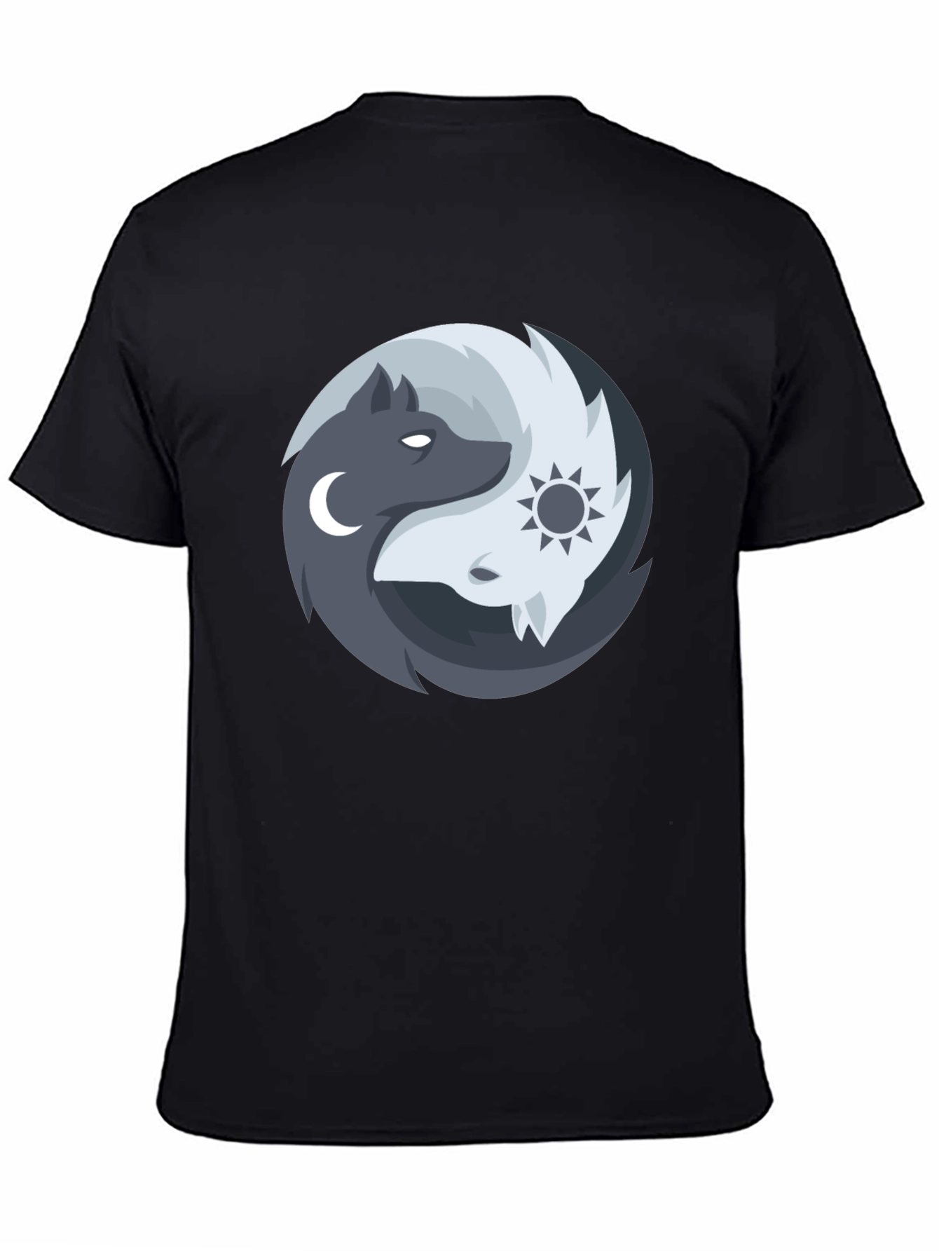 Yin Yang Wolves Graphic Tee - Balance & Harmony