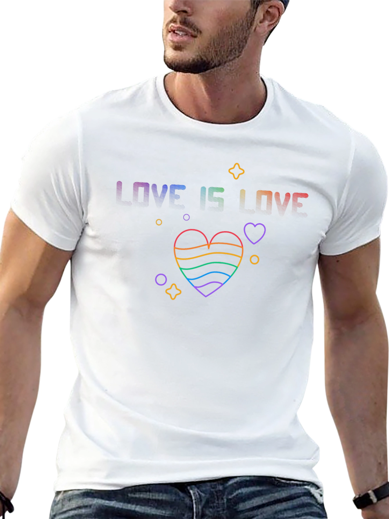 Love Is Love Rainbow Heart Graphic T-Shirt