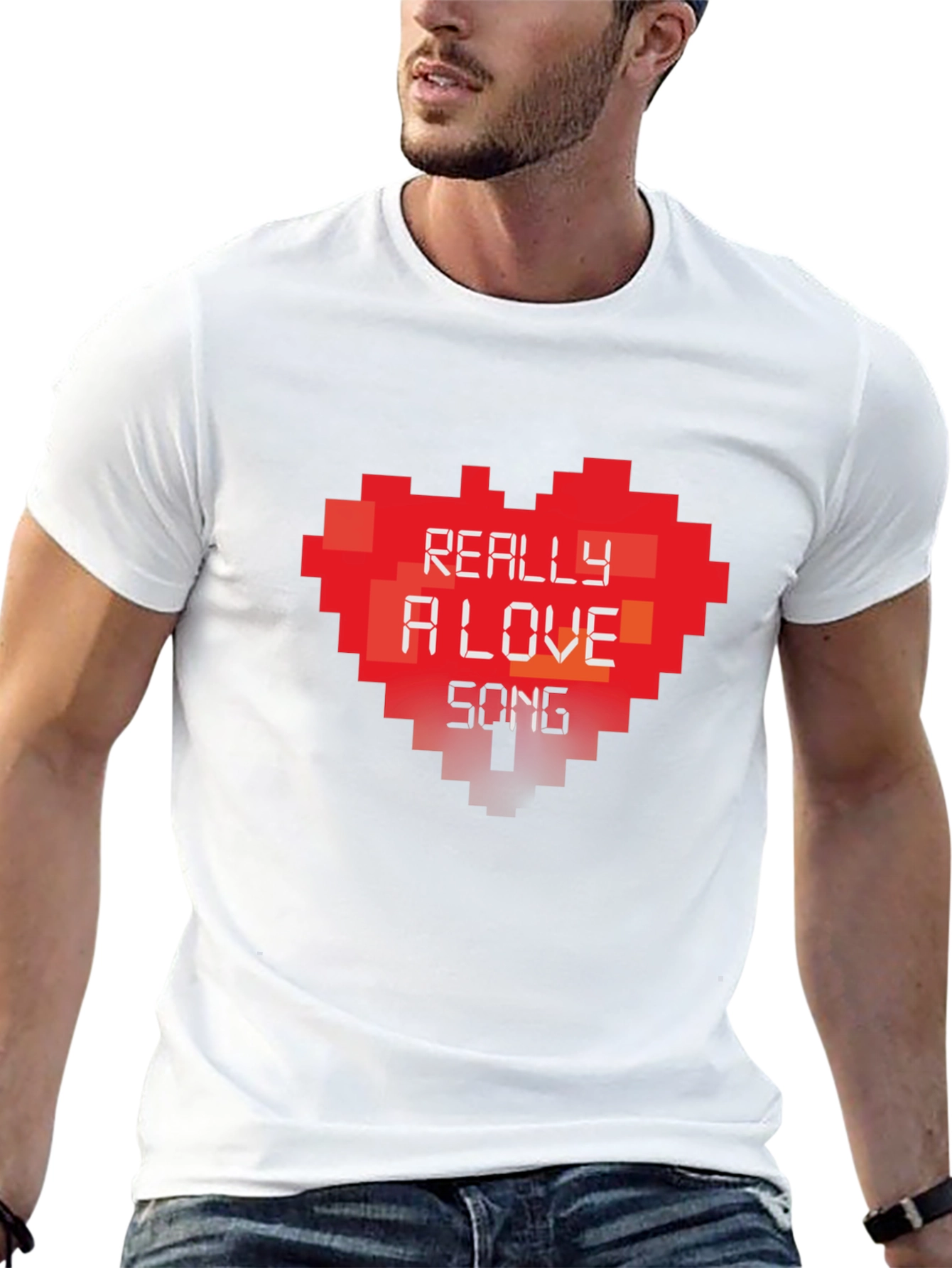 Pixel Heart Love Song Graphic T-Shirt