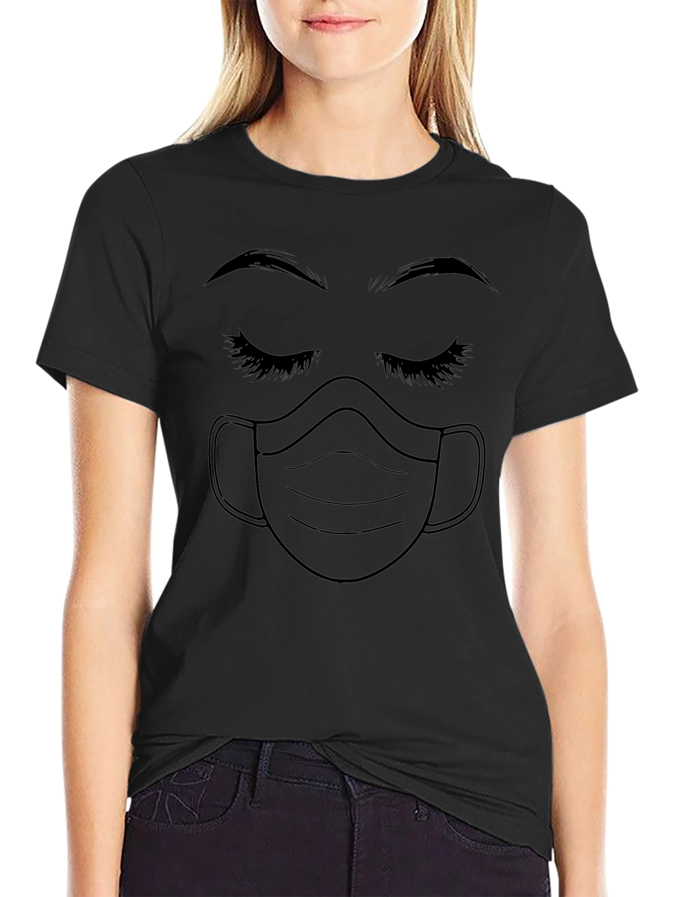 Masked Beauty Graphic Tee - Stylish Comfort