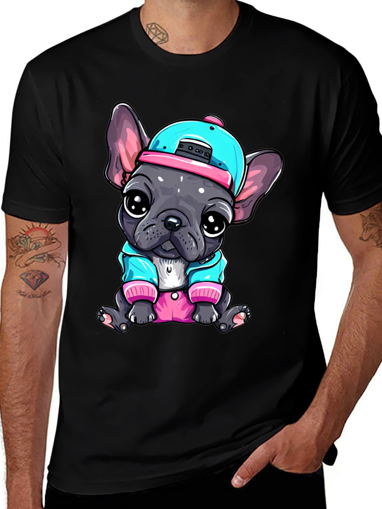 Cool Bulldog Pup Graphic Tee