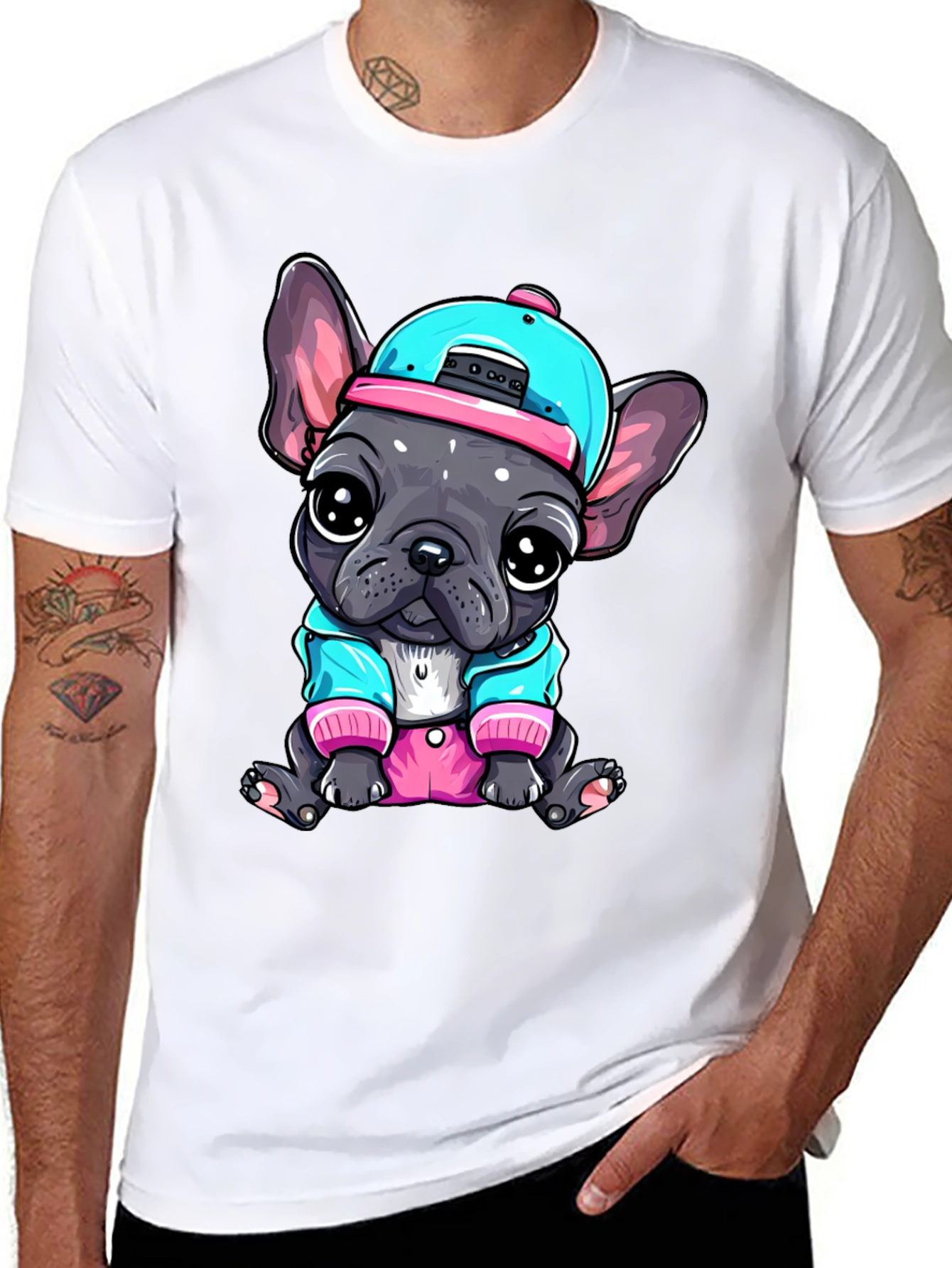 Cool Bulldog Pup Graphic Tee