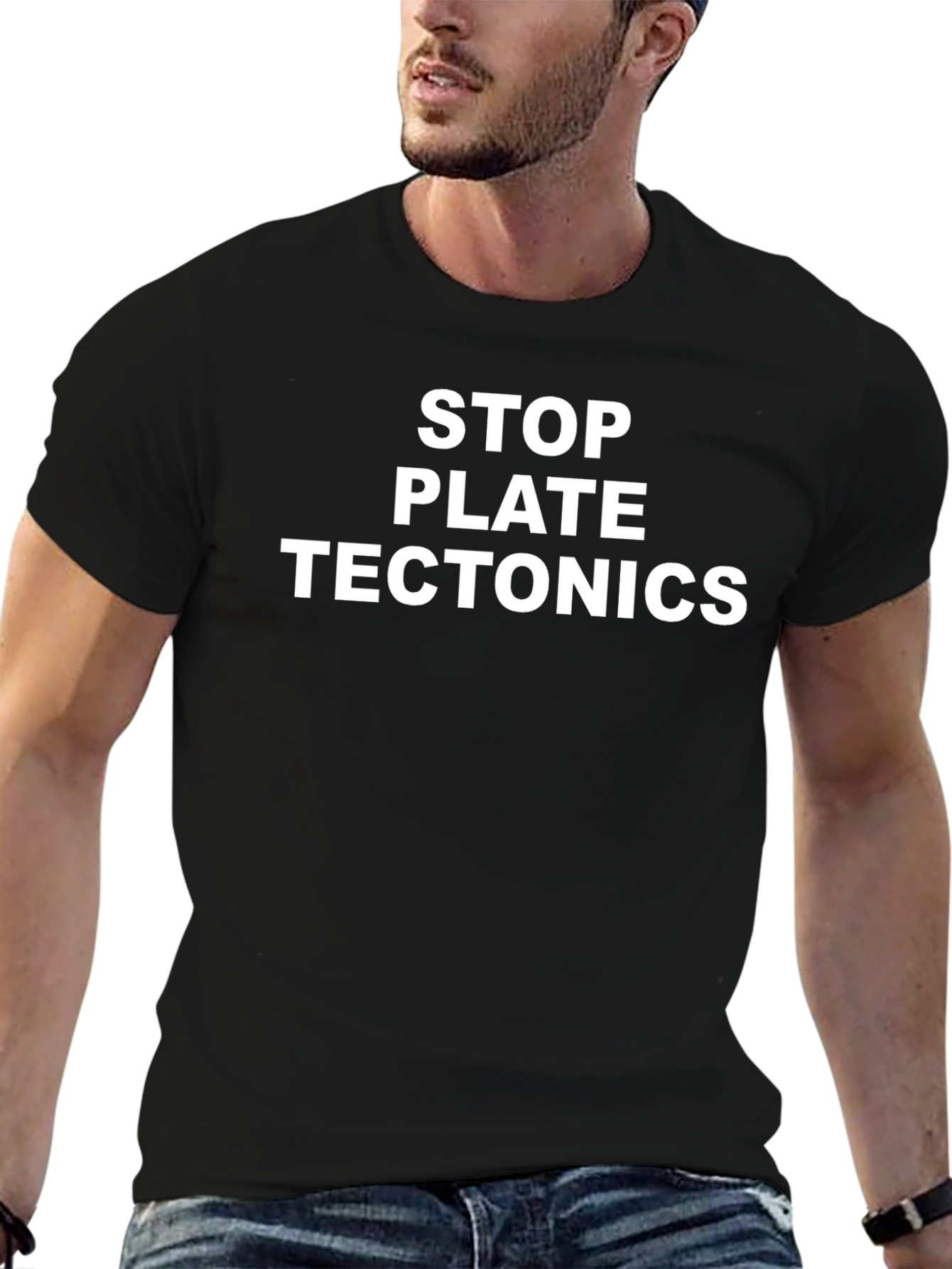Stop Plate Tectonics Graphic Tee - Black