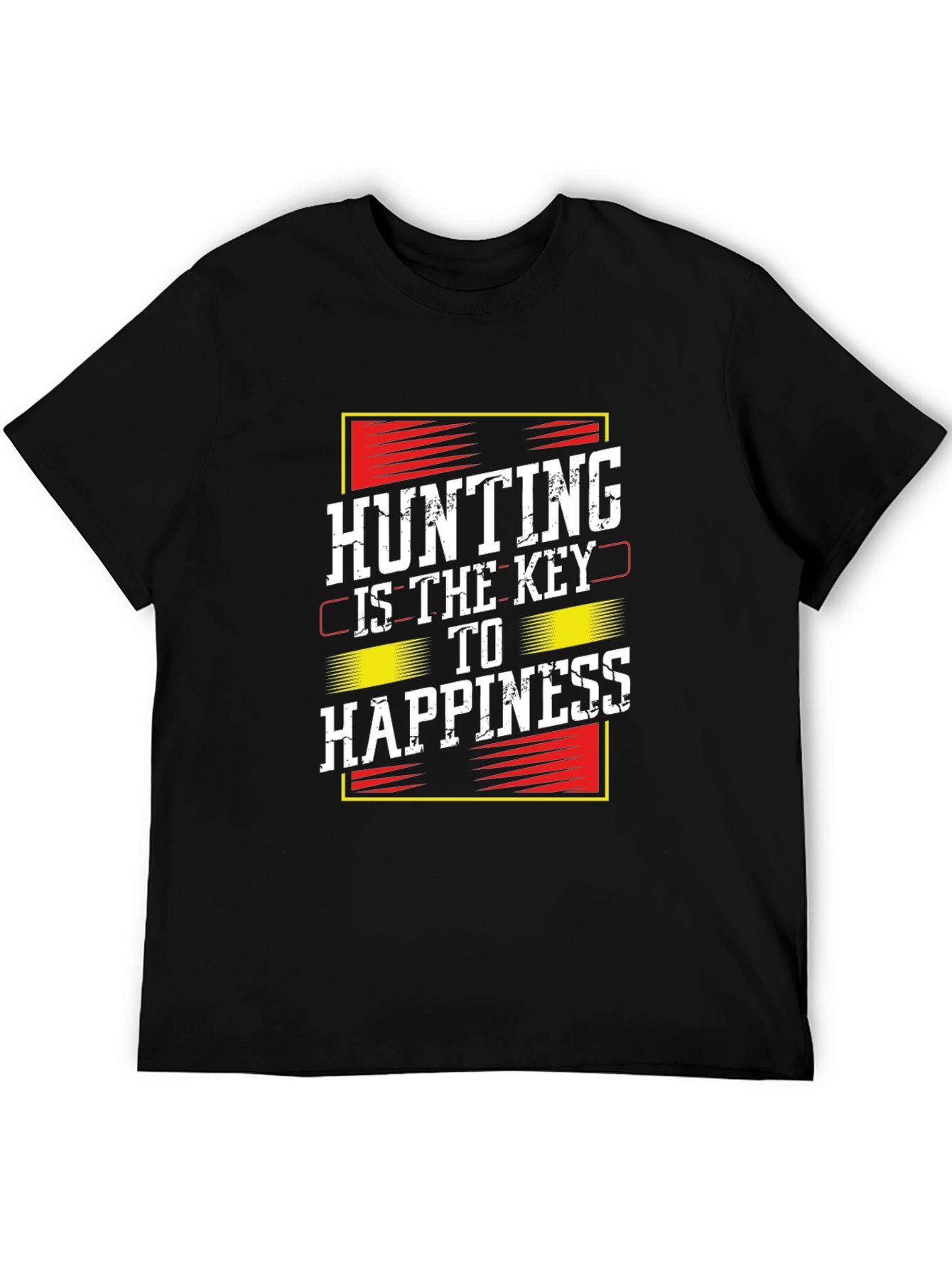 Hunting Is Key to Happiness Black T-Shirt
