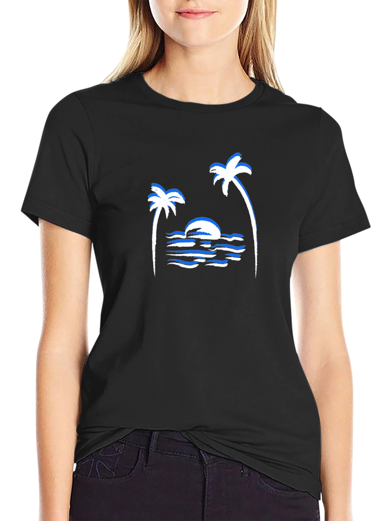 Sunset Palm Tree Graphic T-Shirt