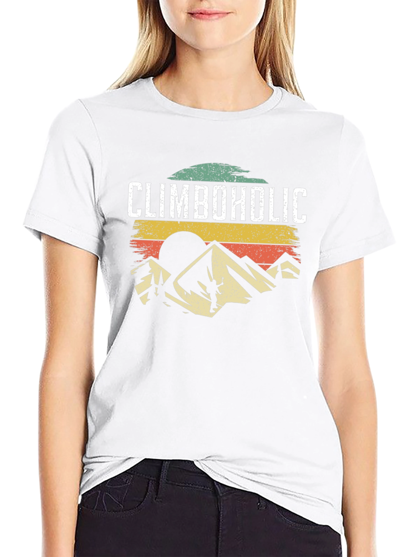 Climbaholic T-Shirt: Retro Mountain Climbing Design