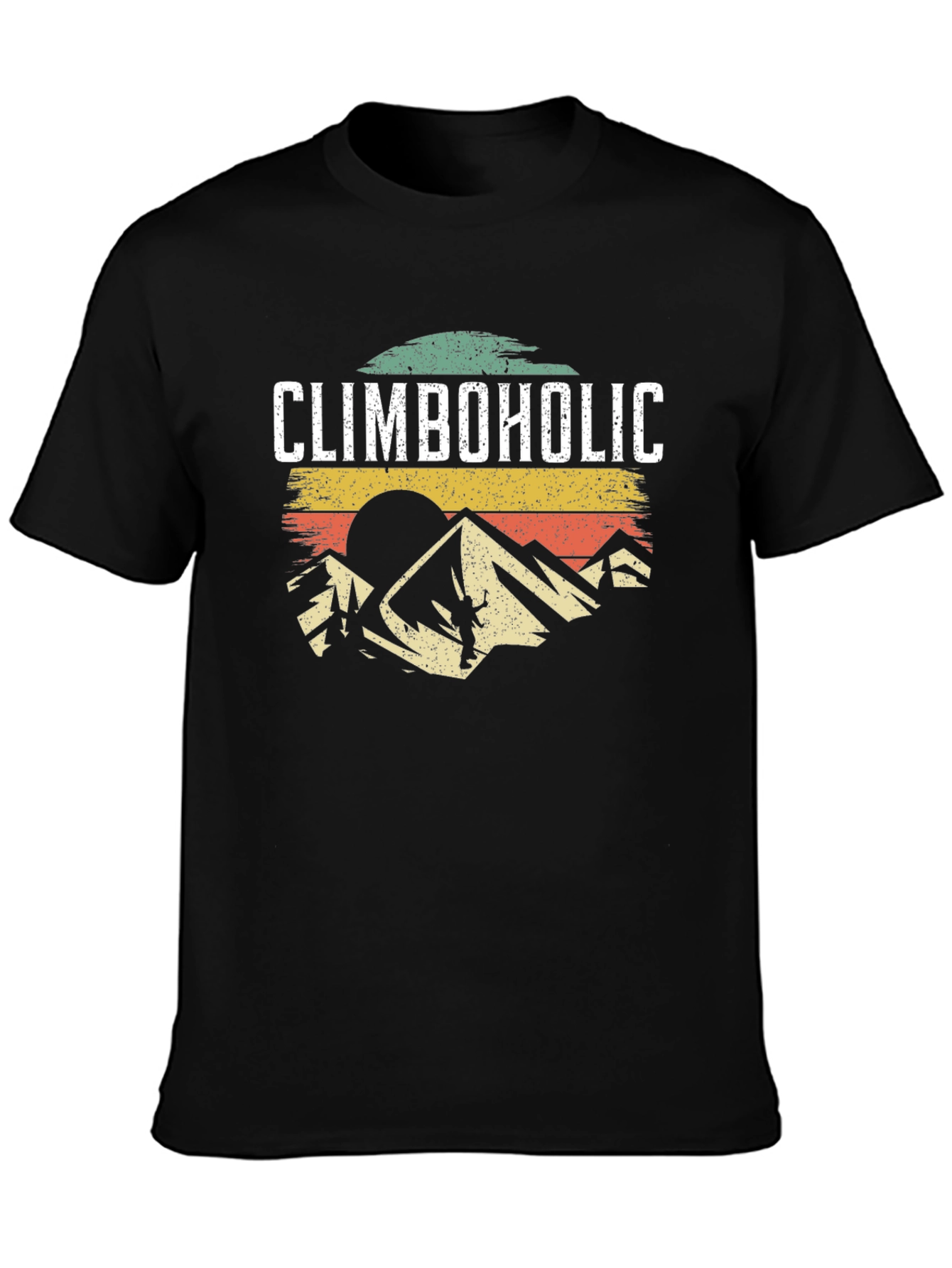 Climbaholic T-Shirt: Retro Mountain Climbing Design
