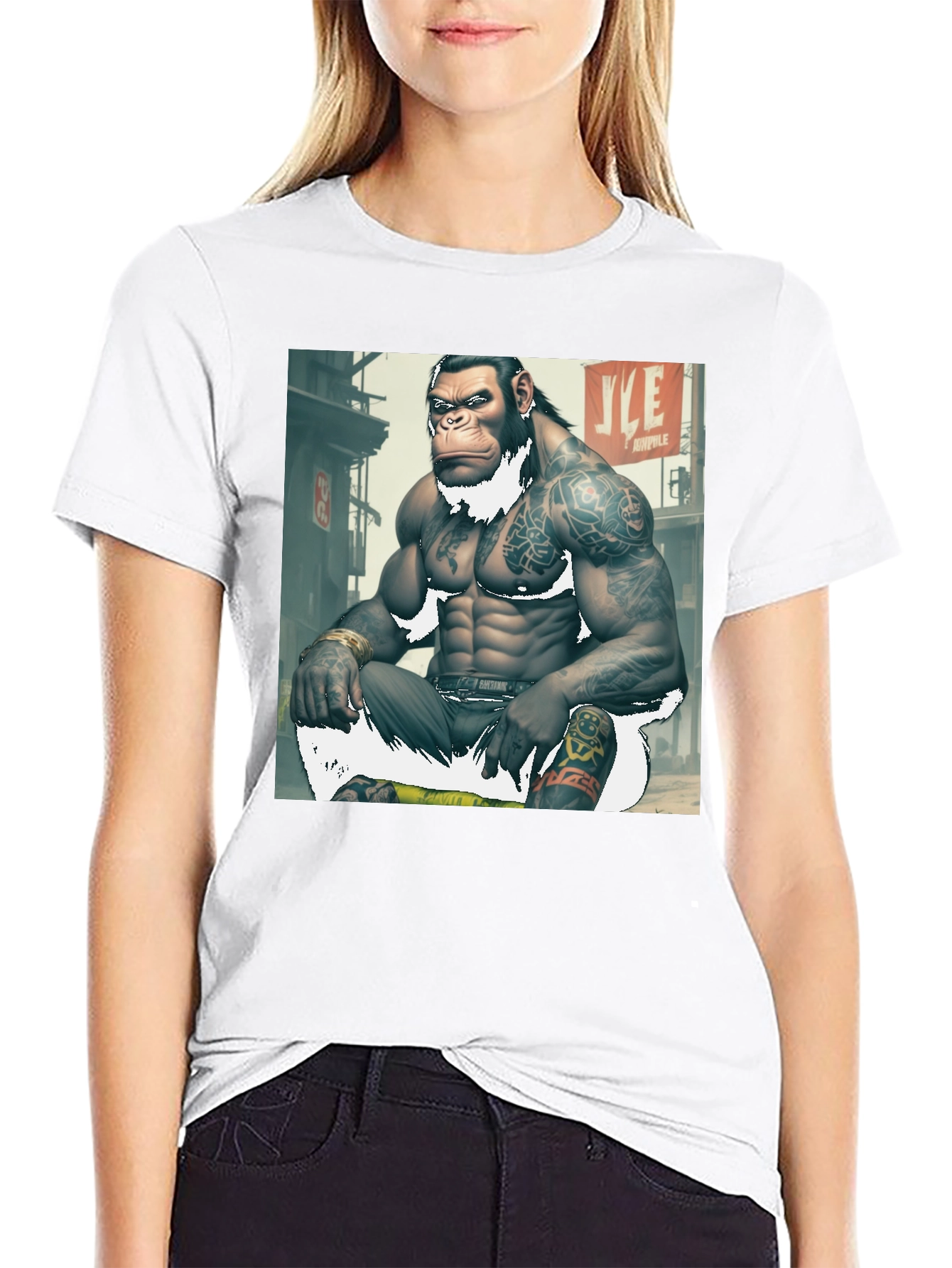 Tattooed Gorilla Graphic Tee - Urban Ape Style
