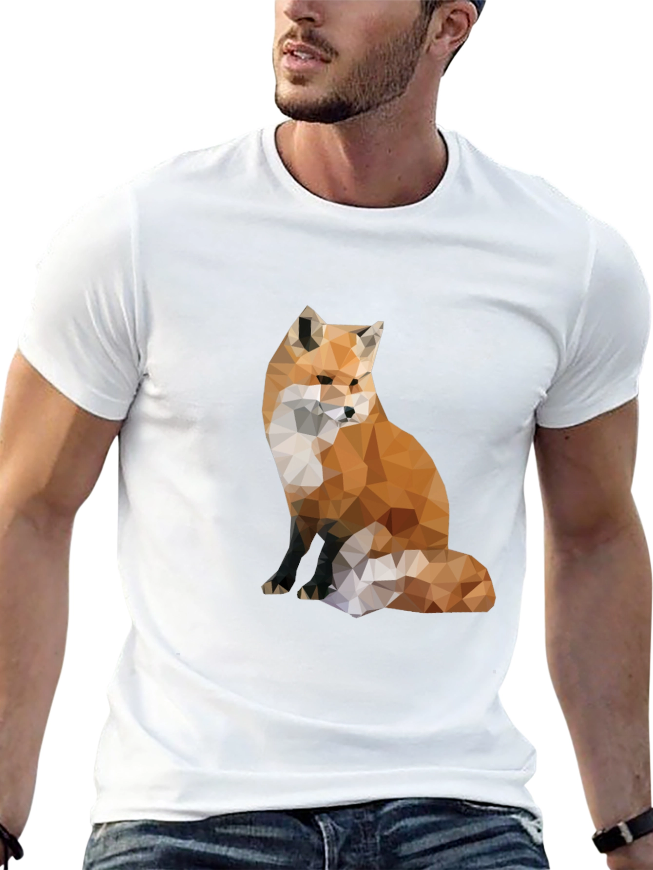 Geometric Fox Graphic Tee - Modern Style