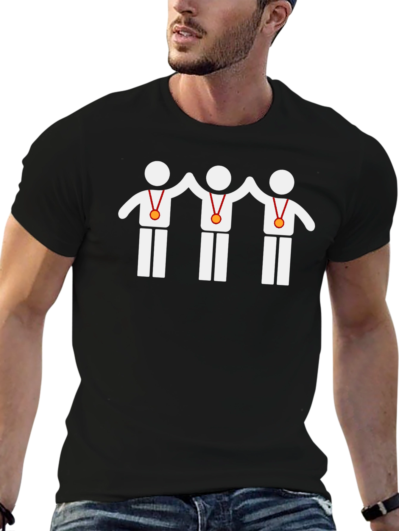 Winning Team Graphic Tee - Black Cotton T-Shirt