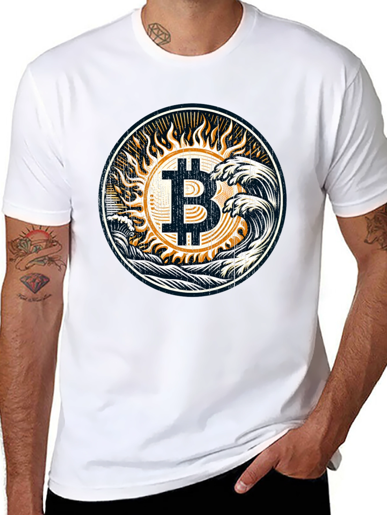 Bitcoin Waves Graphic Tee - Crypto Fashion