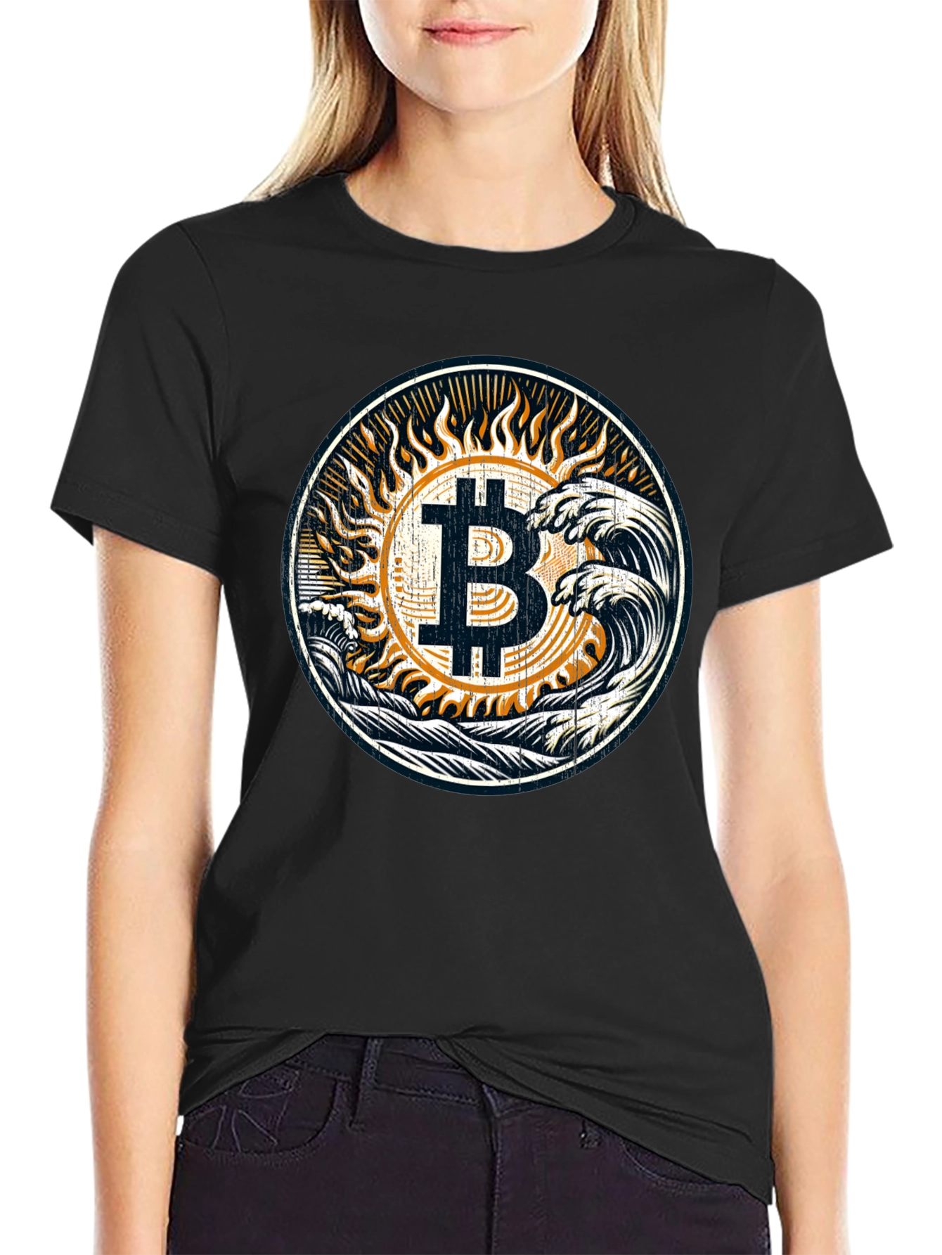Bitcoin Waves Graphic Tee - Crypto Fashion