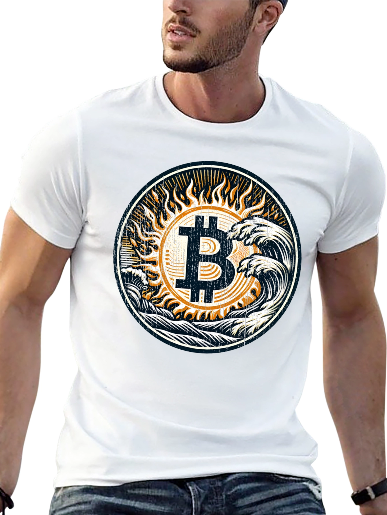 Bitcoin Waves Graphic Tee - Crypto Fashion