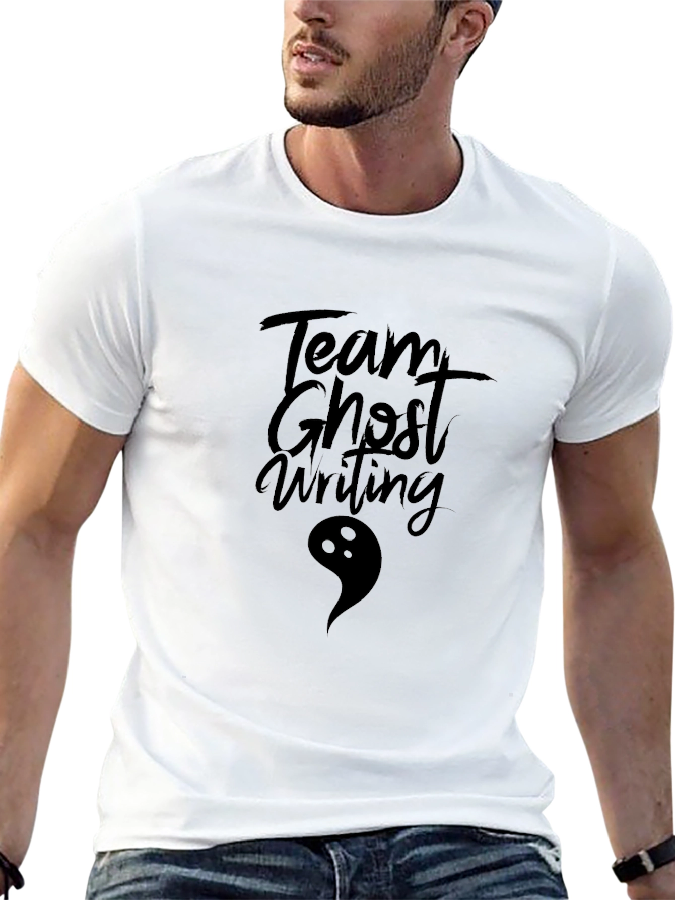 Team Ghost Writing T-Shirt - Spooky Season Graphic Tee