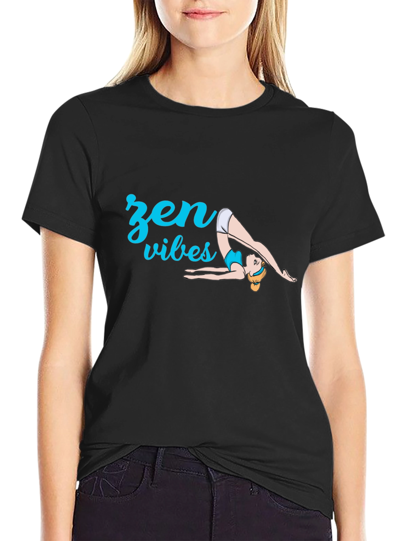 Zen Vibes Yoga T-Shirt - Black
