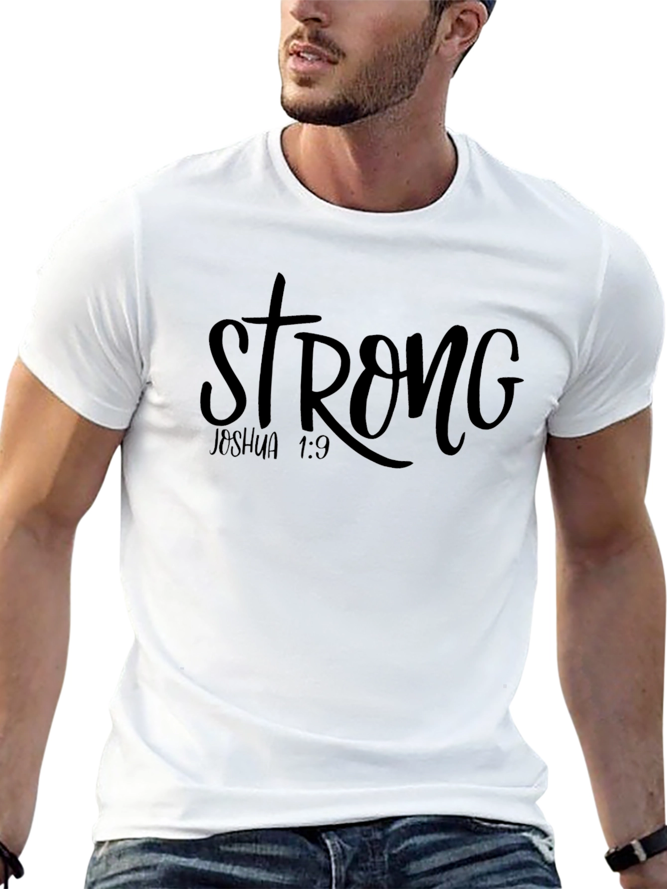 Strong Joshua 1:9 T-Shirt - Faith Inspired Tee