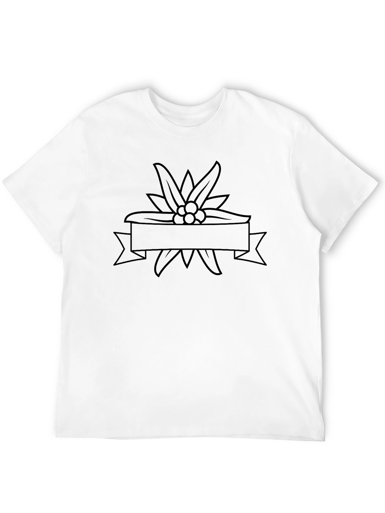 Edelweiss Flower Banner Black T-Shirt