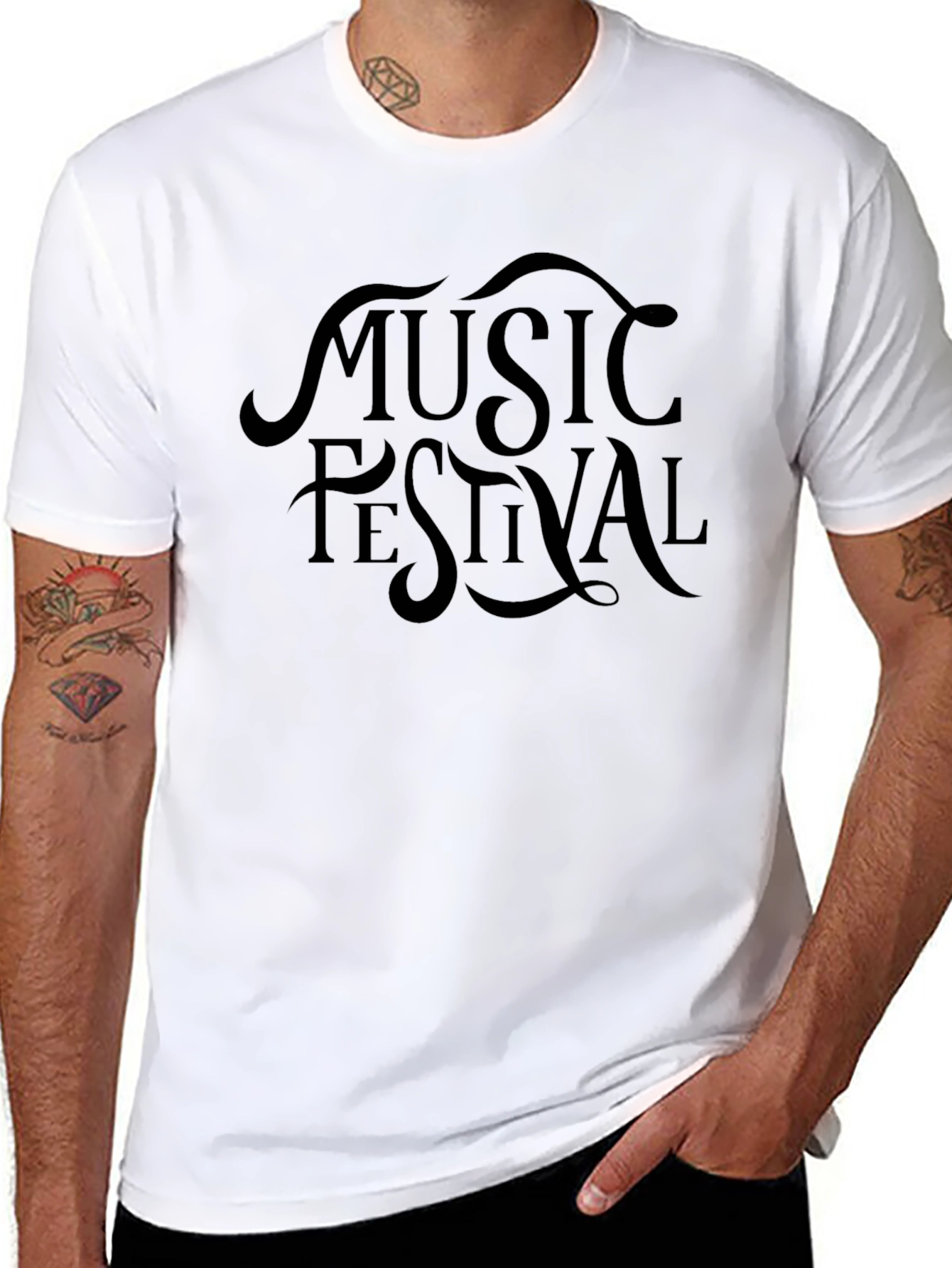 Music Festival Black Graphic Tee