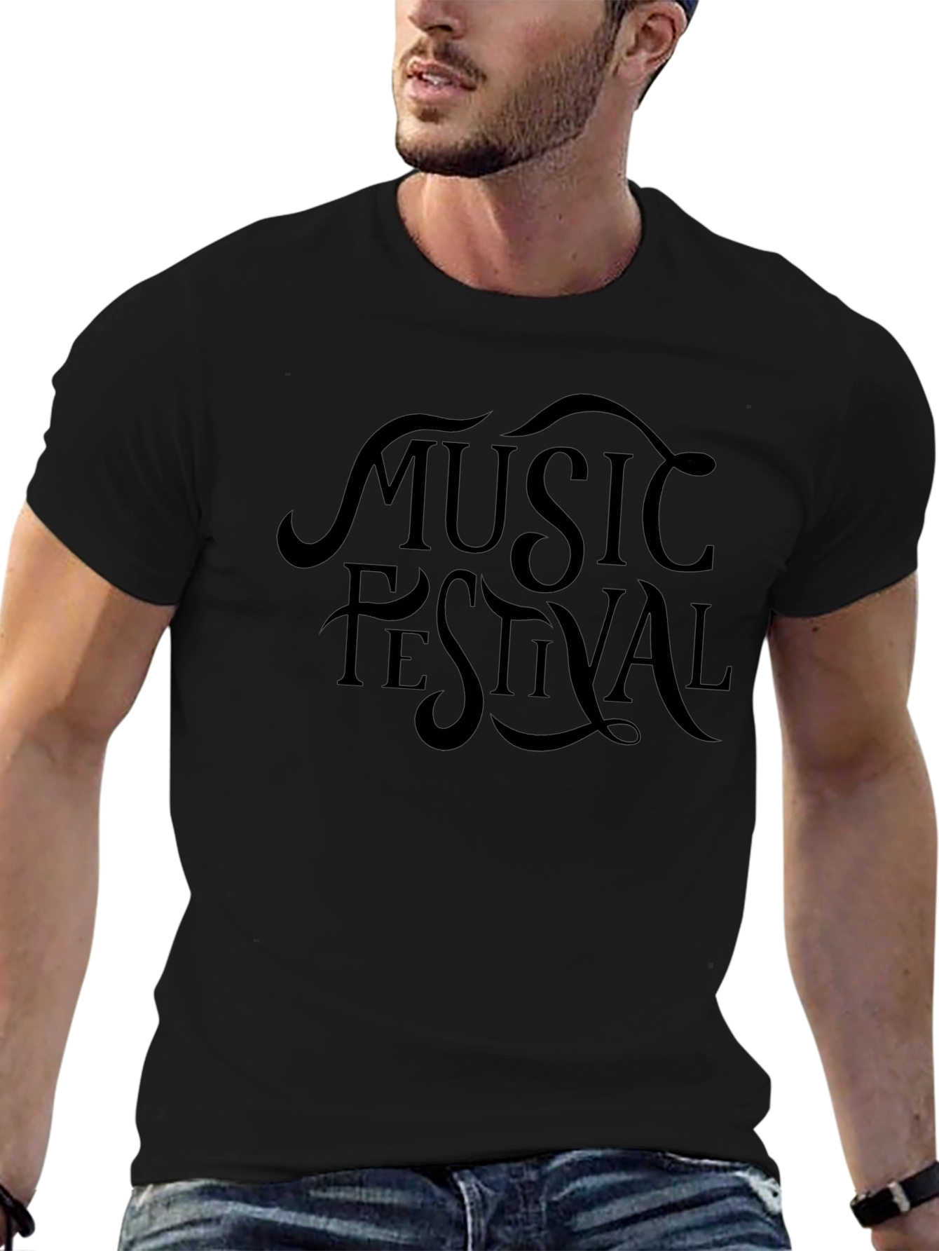 Music Festival Black Graphic Tee
