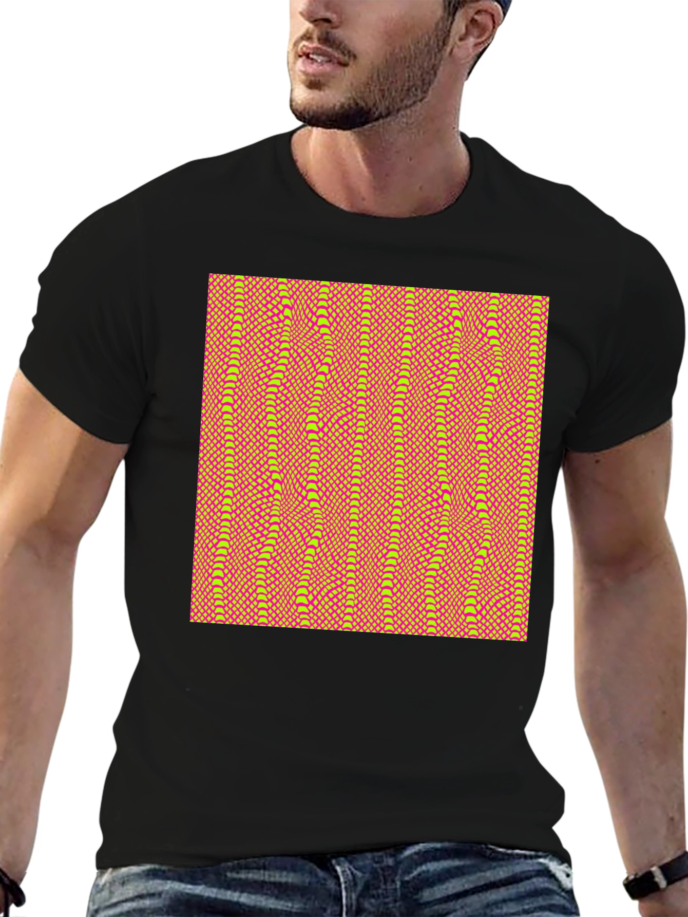 Patterned Black T-Shirt