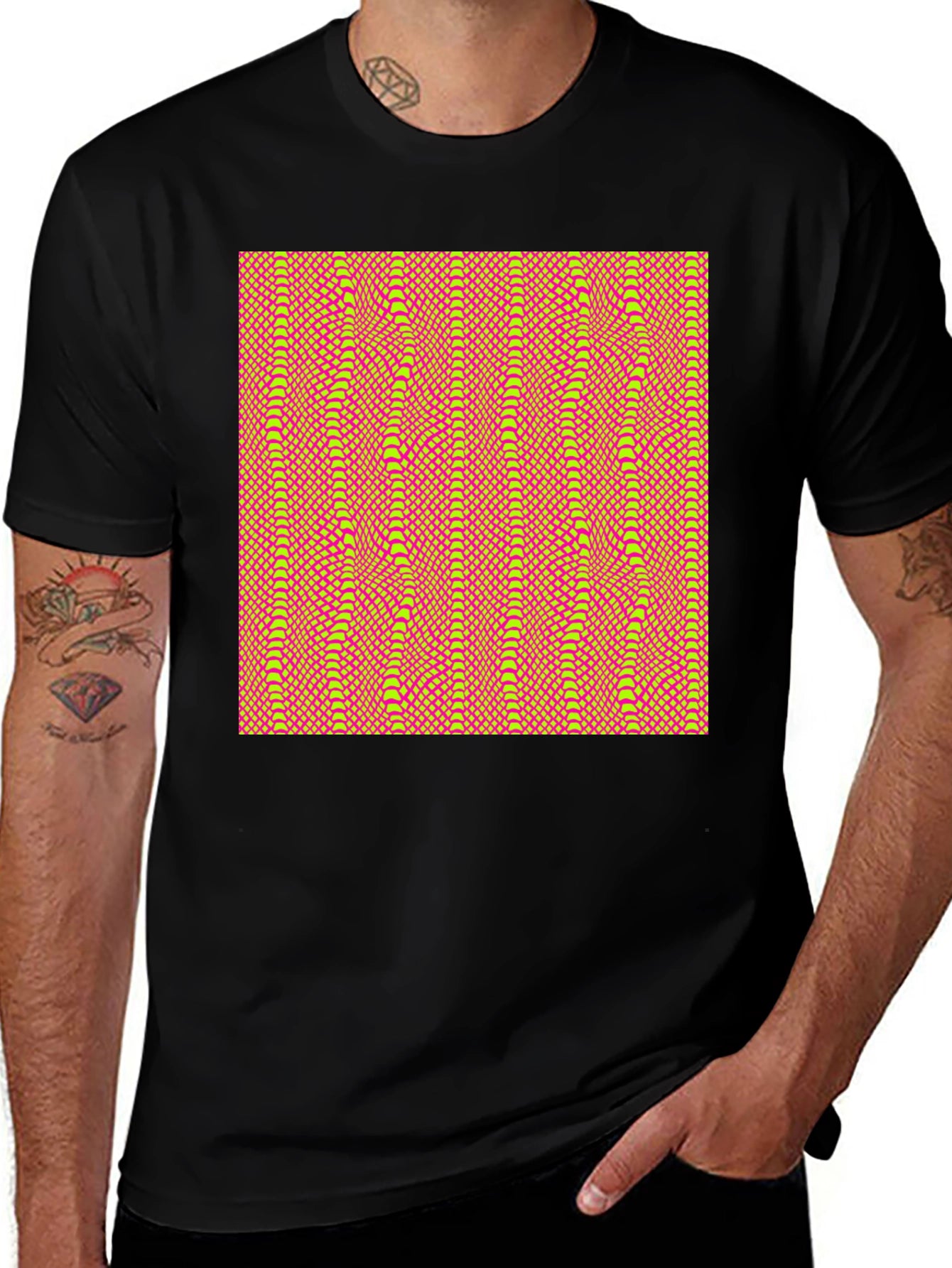 Patterned Black T-Shirt