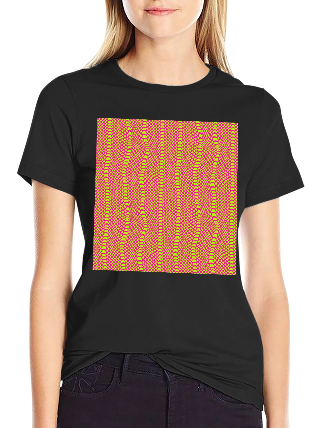 Patterned Black T-Shirt