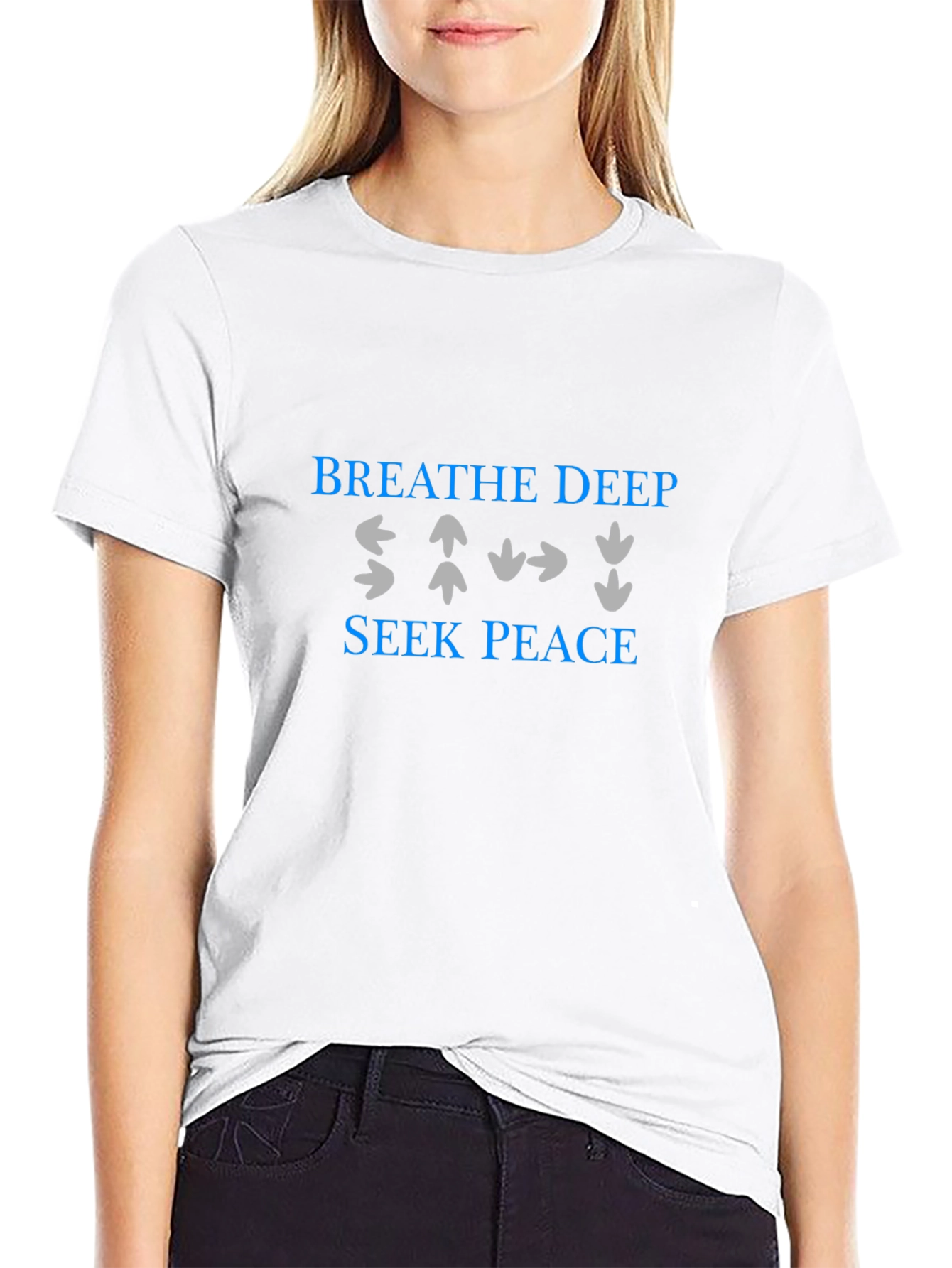 Breathe Deep Seek Peace Mens Black T-Shirt