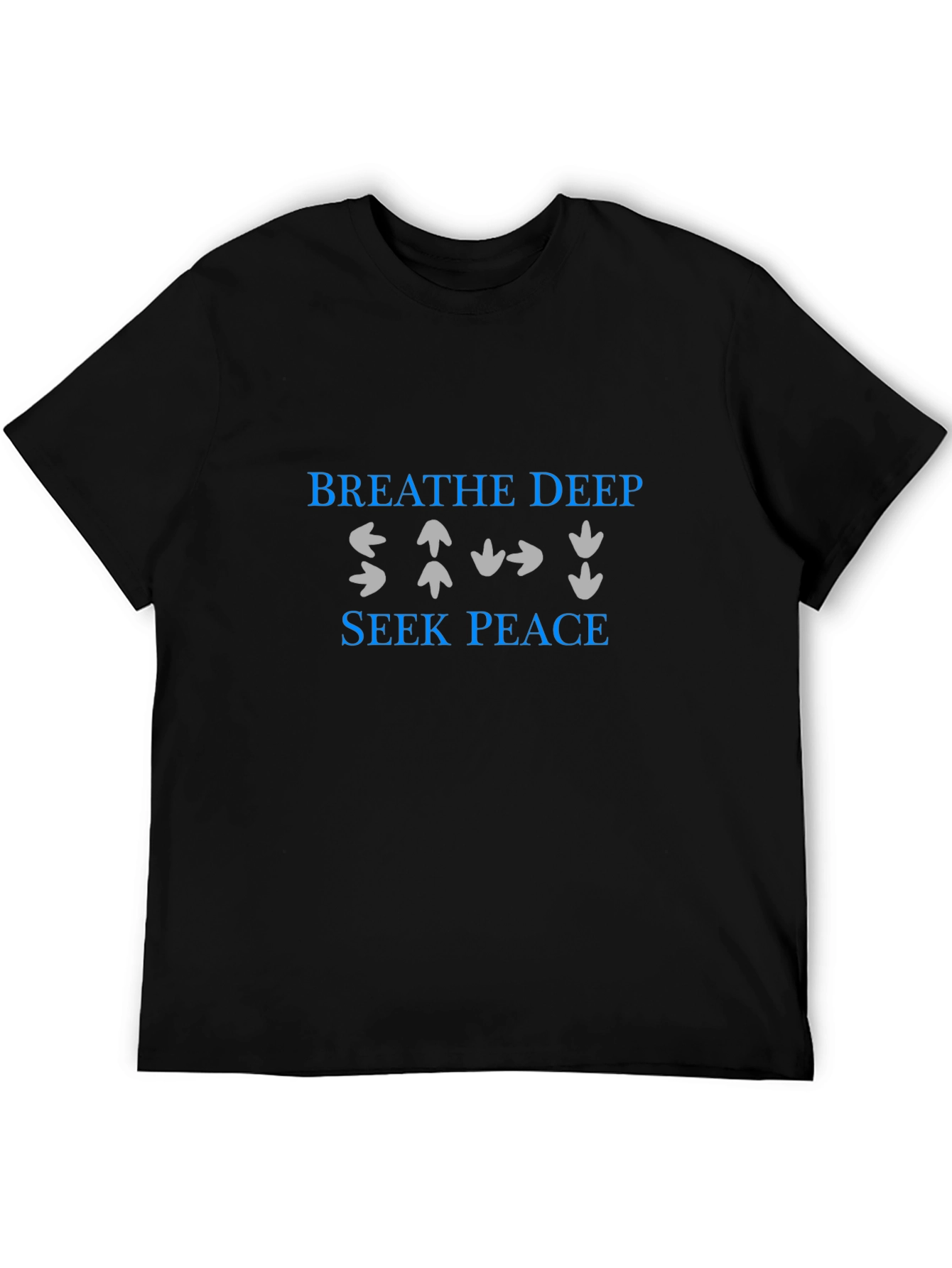 Breathe Deep Seek Peace Mens Black T-Shirt