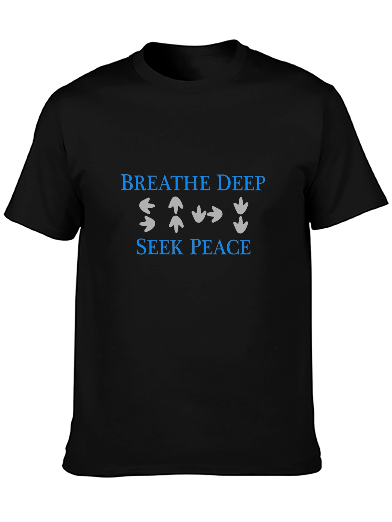 Breathe Deep Seek Peace Mens Black T-Shirt