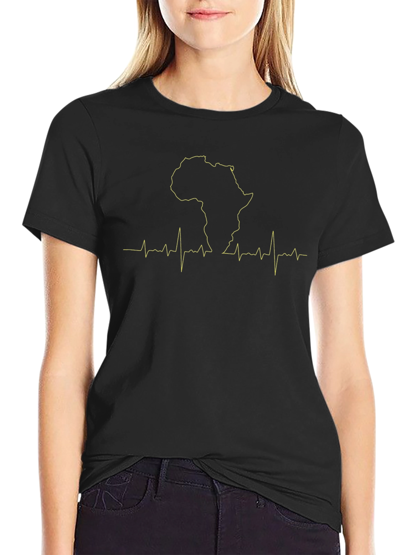 Africa Heartbeat T-Shirt - Black Graphic Tee