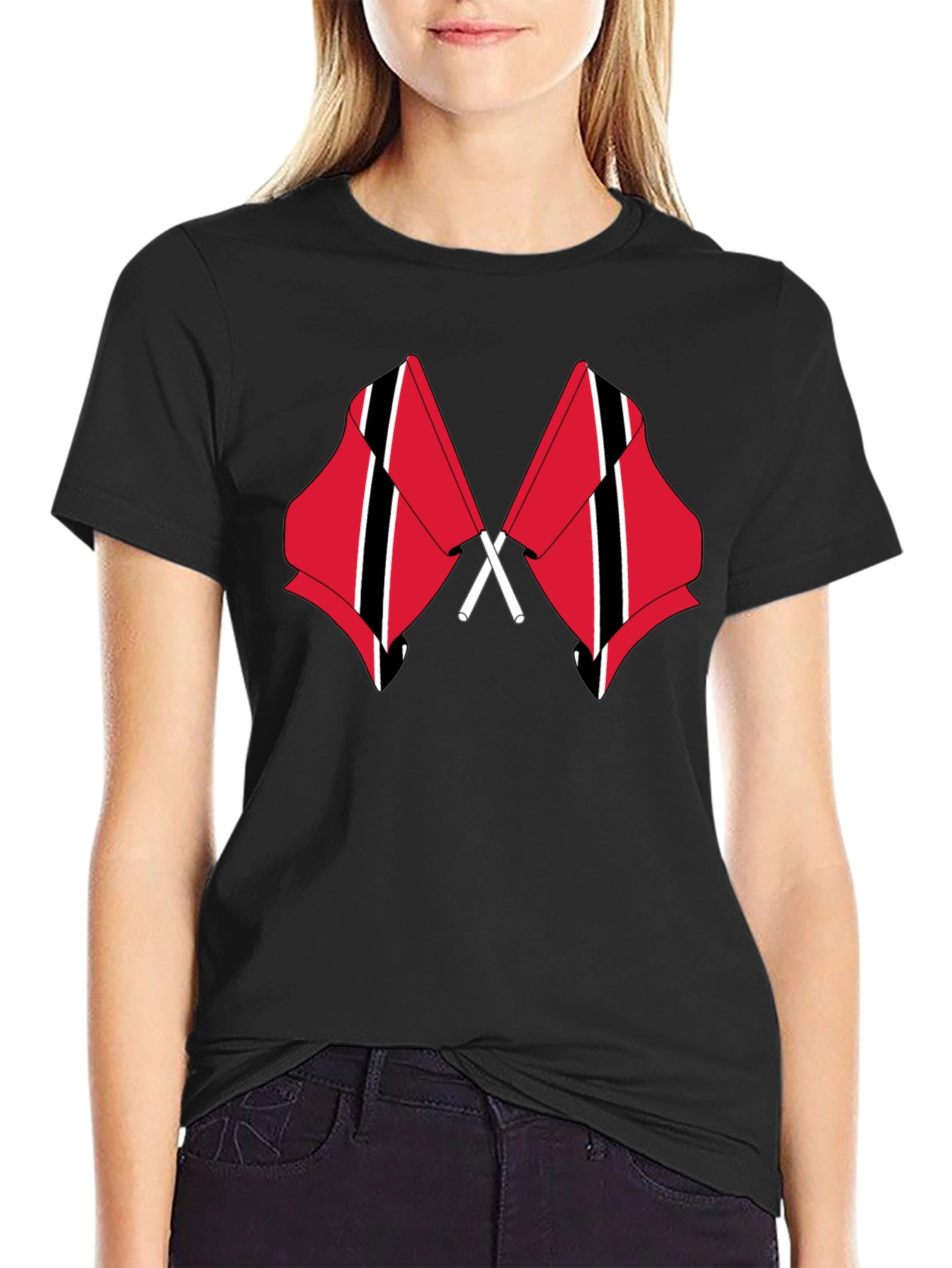 Trinidad & Tobago Flag T-Shirt - Mens Black Tee