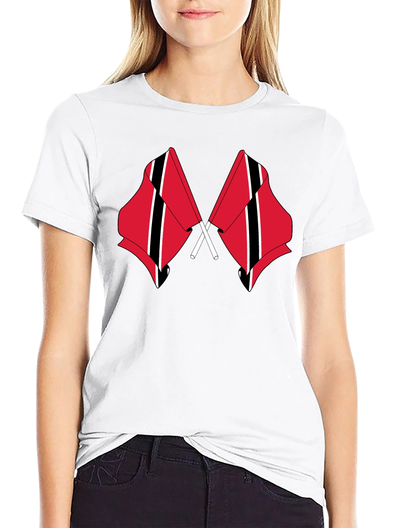 Trinidad & Tobago Flag T-Shirt - Mens Black Tee